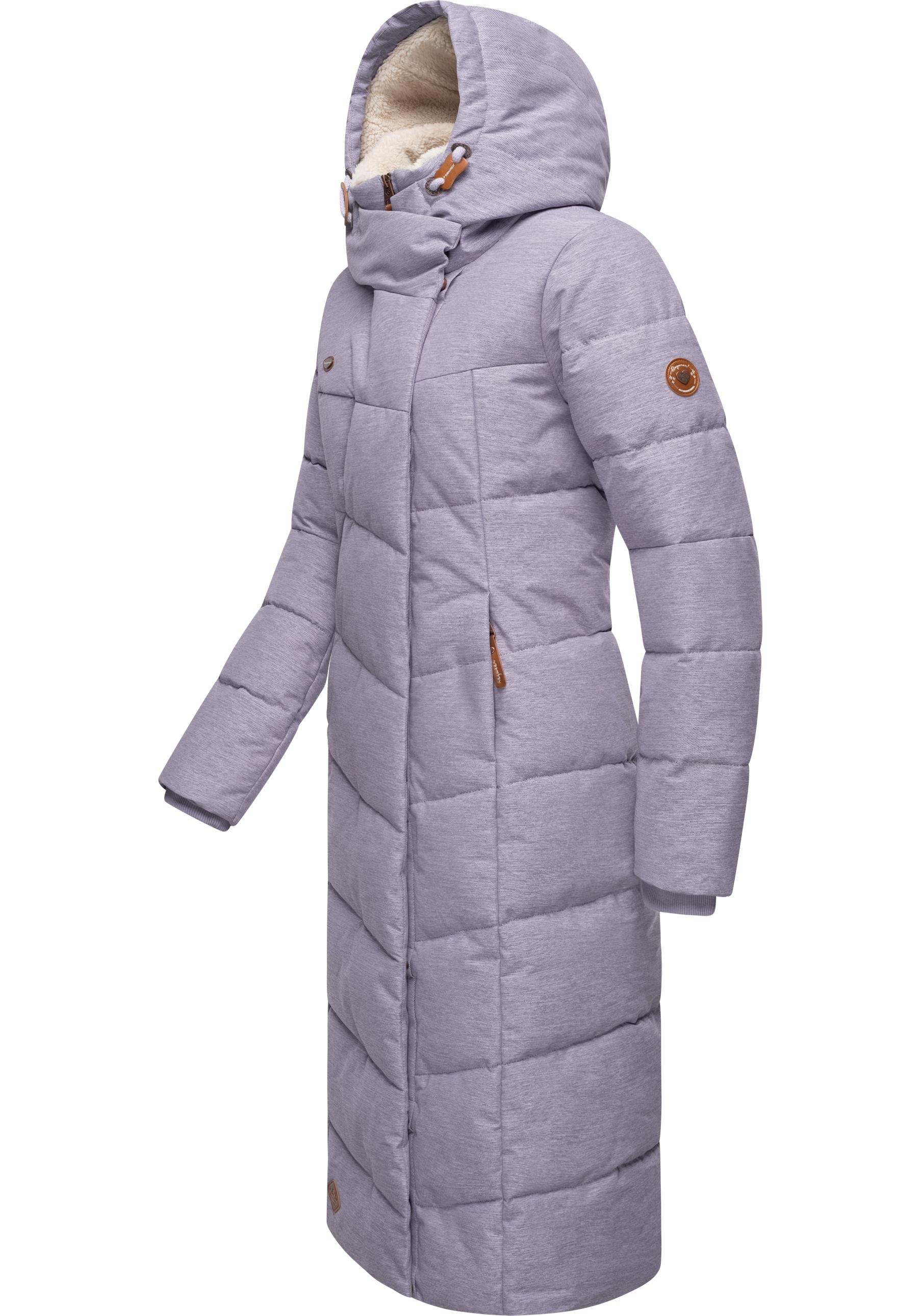 Ragwear Wintermantel »Pavla Long«, extralanger Winterparka mit Teddyfutter und Kapuze