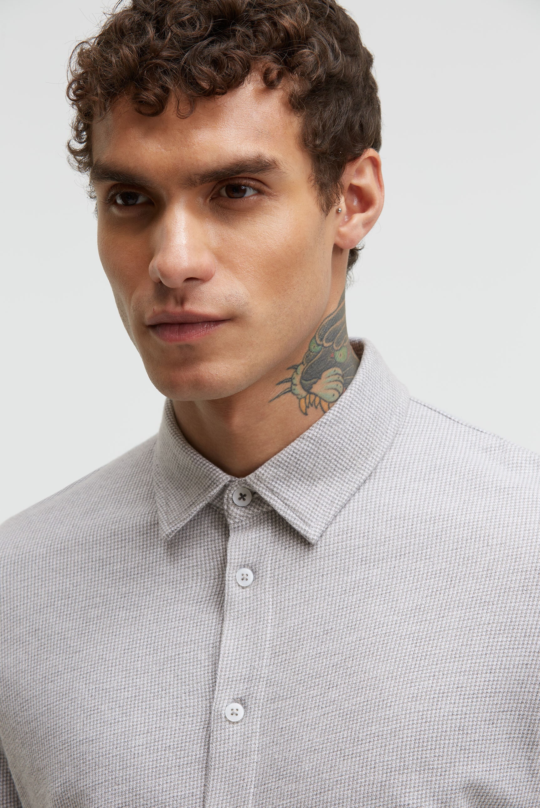 CMPD Langarmhemd mit Kentkragen