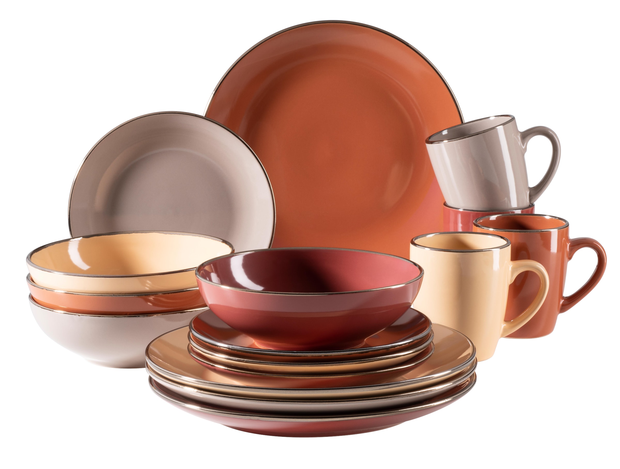 MÄSER Kombiservice "METALLIC RIM, Geschirr-Set, Steinzeug" günstig online kaufen