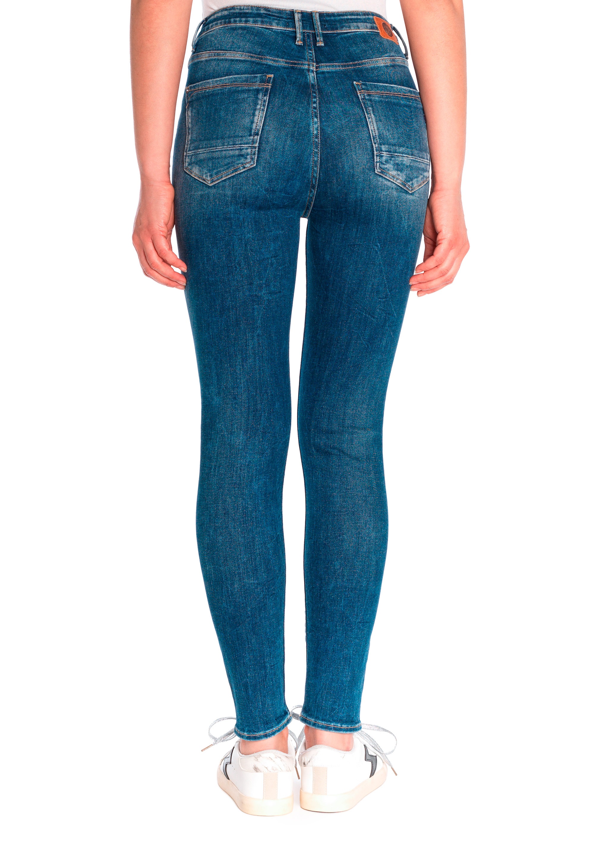 Le Temps Des Cerises Slim-fit-Jeans »POWERHIC«, mit asymmetrischer Knopfpartie
