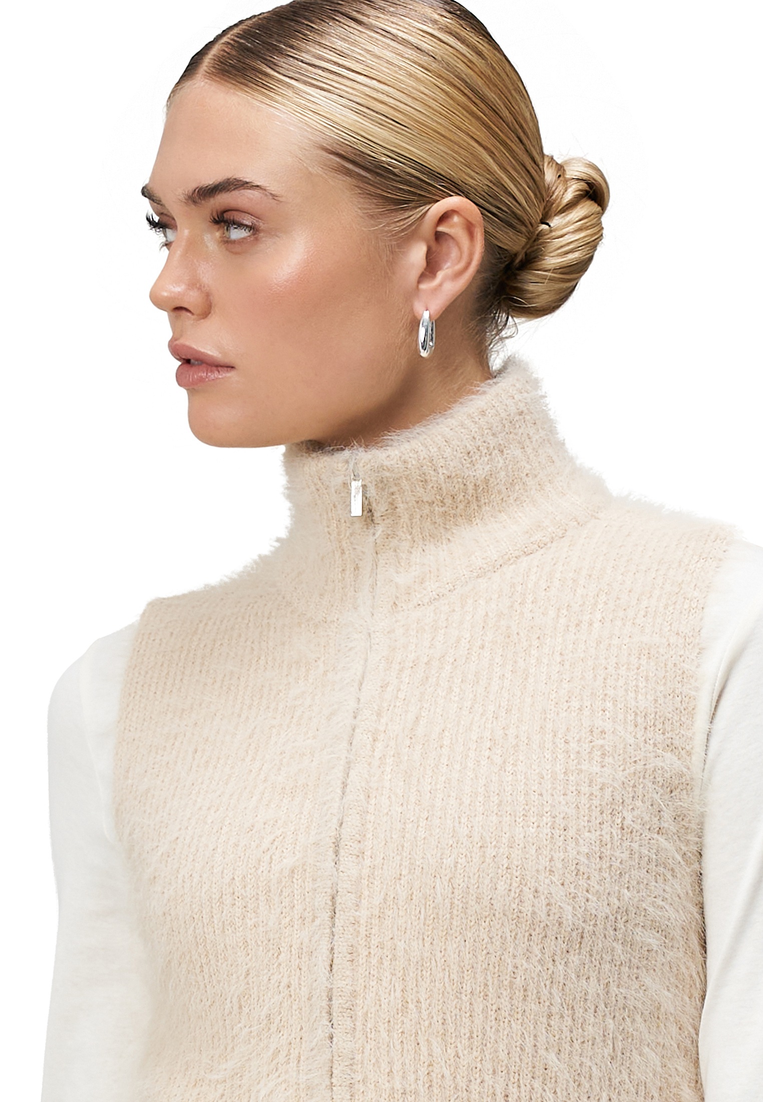Zero Strickjacke »zero Damen Strickweste mit Reißverschluss«, Plain/ohne Details