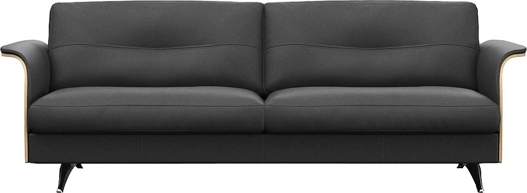 FLEXLUX 3-Sitzer "Glow Designsofa, bequem und komfortabel durch hochwertigen Sitzaufbau" Skandinavisches Design, hochwertige Verarbeitung, Armlehne walnuss