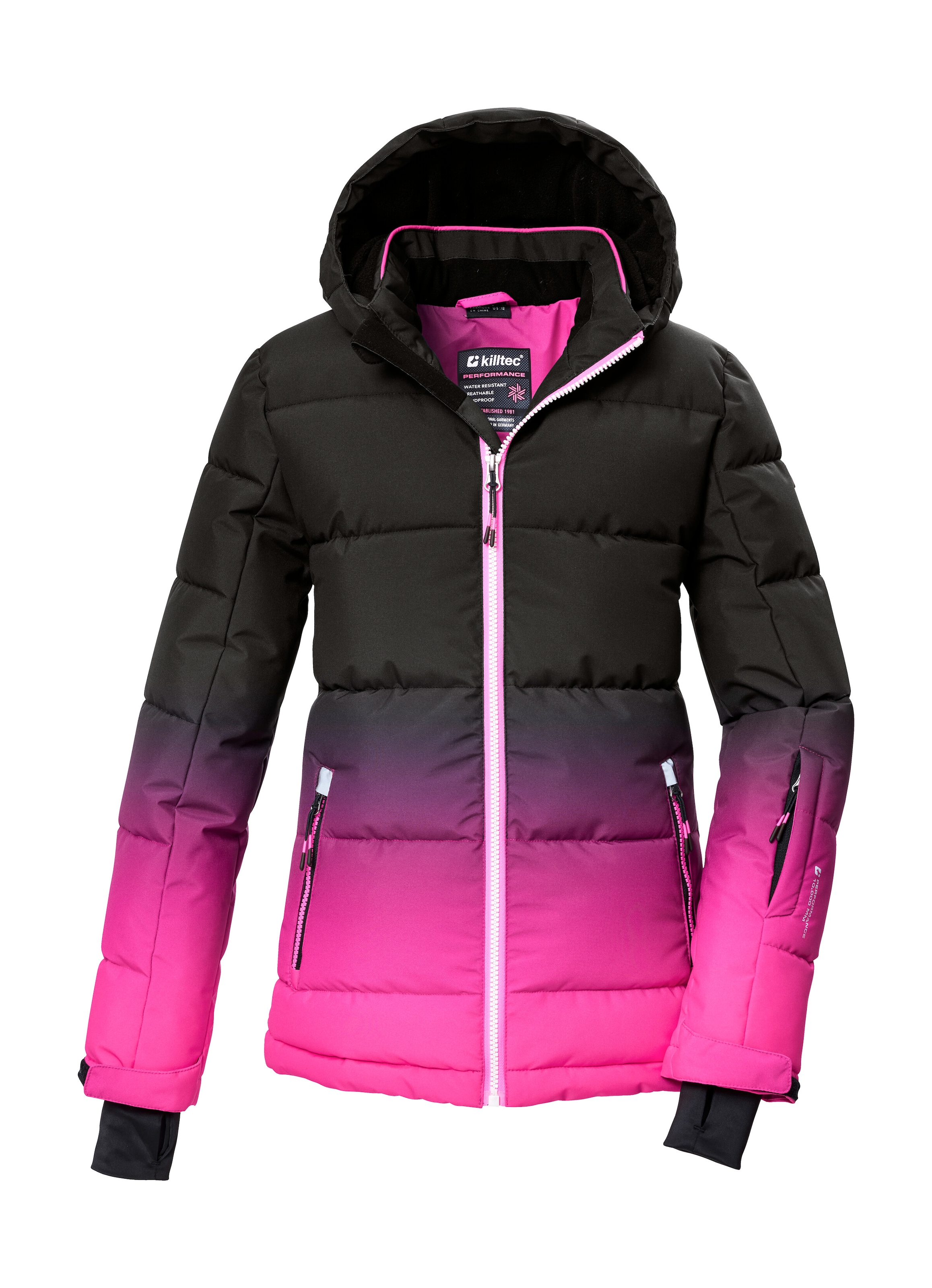 Killtec Skijacke "KSW 330 GRLS SKI QLTD JCKT" Wasserabweisende Winterjacke, atmungsaktiv, verstellbare Kapuze