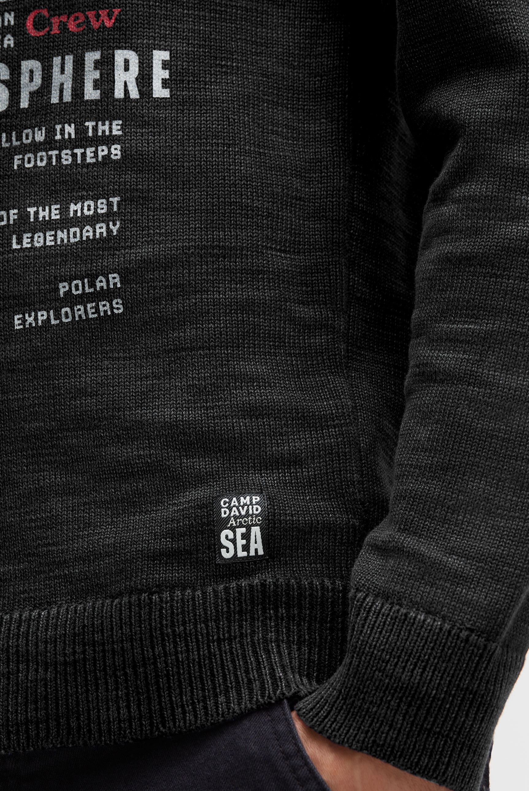CAMP DAVID Rundhalspullover aus Baumwolle
