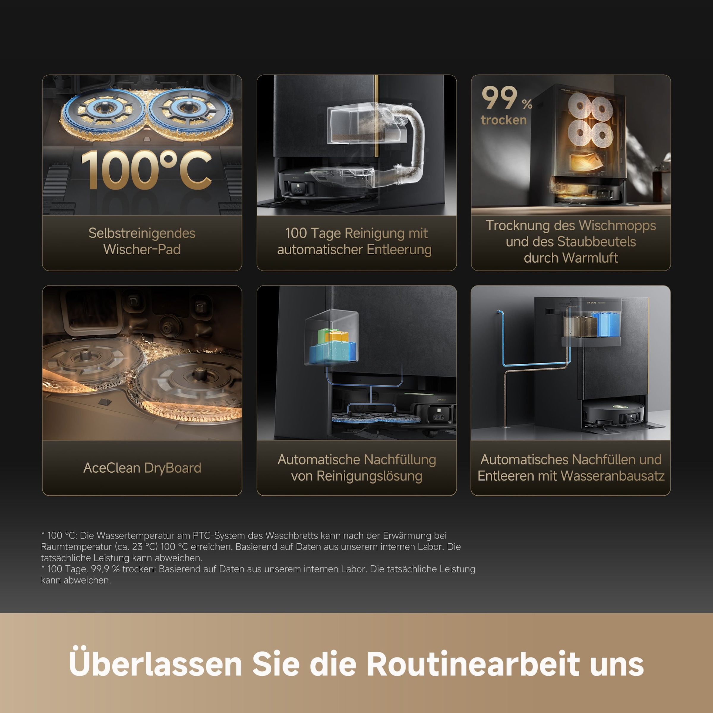 Dreame Saugroboter »mit Wischfunktion Matrix 10 Ultra« Mop-Wechsel, drei Reinigungsmittel, überwindet Hindernisse, 30.000 Pa