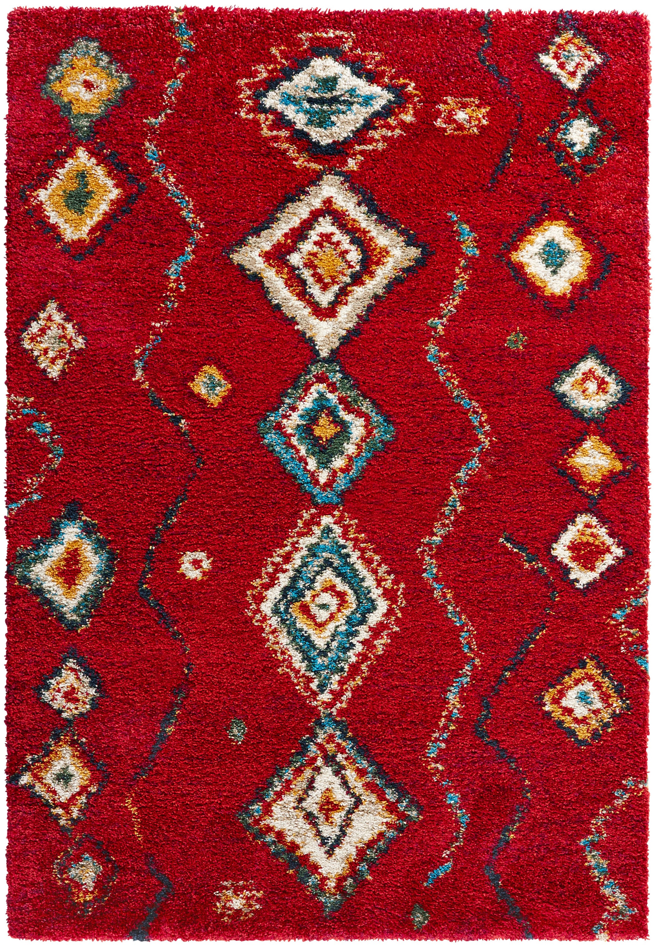 HANSE Home Hochflor-Teppich »Geometric«, rechteckig, 30 mm Höhe, Shaggy, Flokati, Boho Design, Weich, Flauschig, Geometrisches Muster