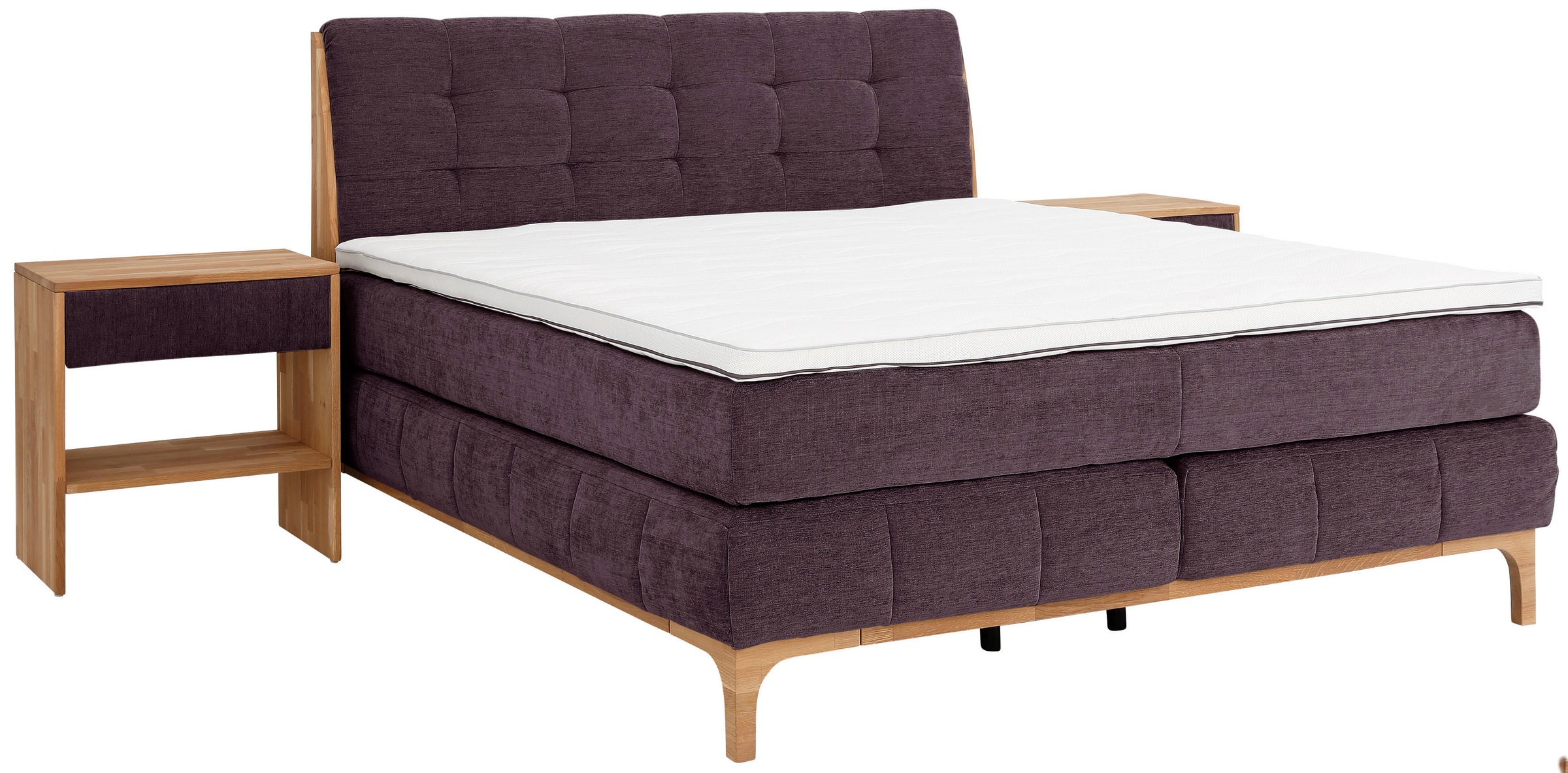 OTTO products Boxspringbett »Jelle«, (5 St.), zertifizierte, recycelte Bezugsstoffe, verschiedene Ausführungen