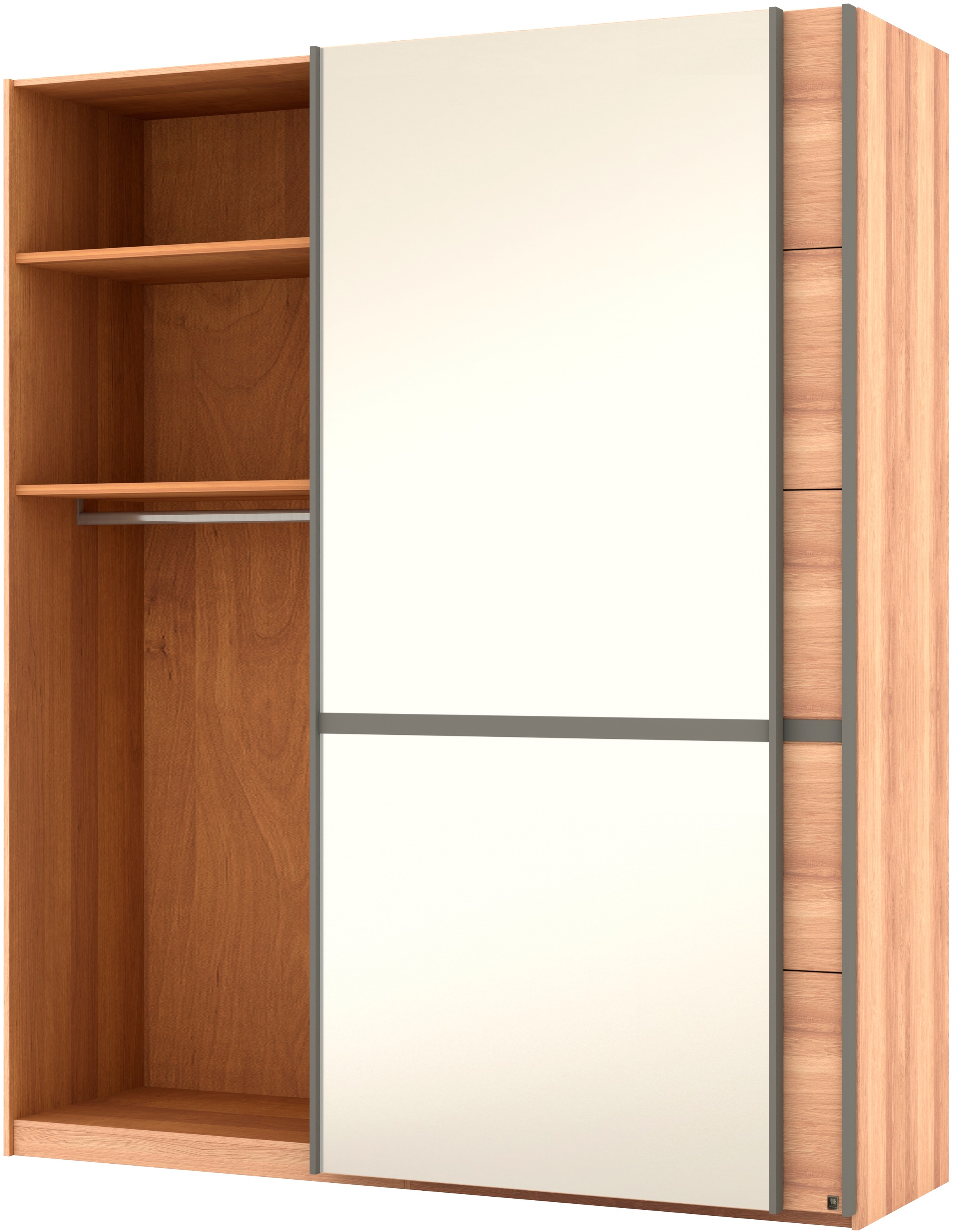 Musterring Schwebetürenschrank »Sorrent, Kleiderschrank, Schrank, Schiebetüren«, (Teilmassiv Eiche, MADE IN GERMANY), Türen in Eiche massiv mit Kassetten-Optik, verschiedene Maße verfügbar