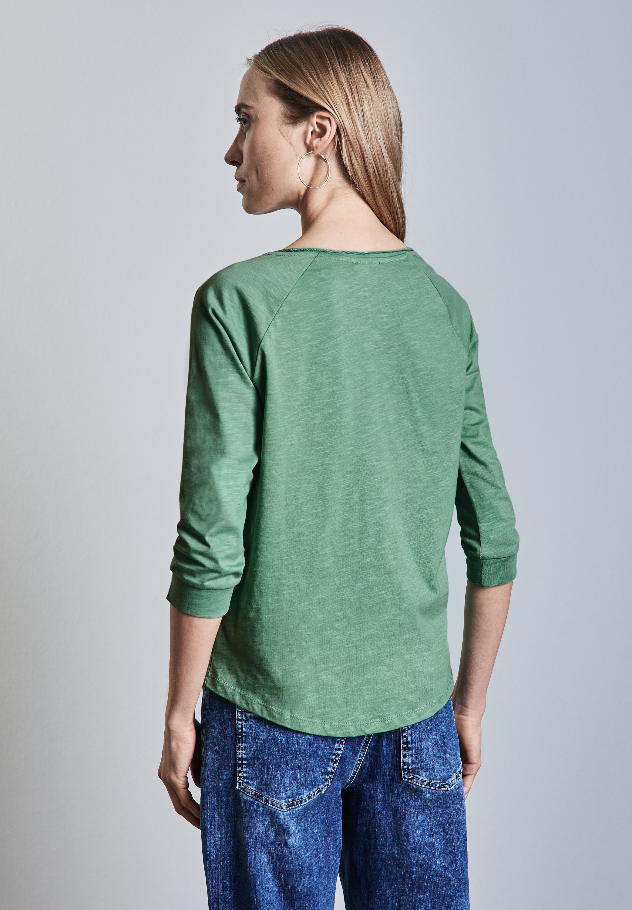 STREET ONE 3/4-Arm-Shirt, aus reiner Baumwolle