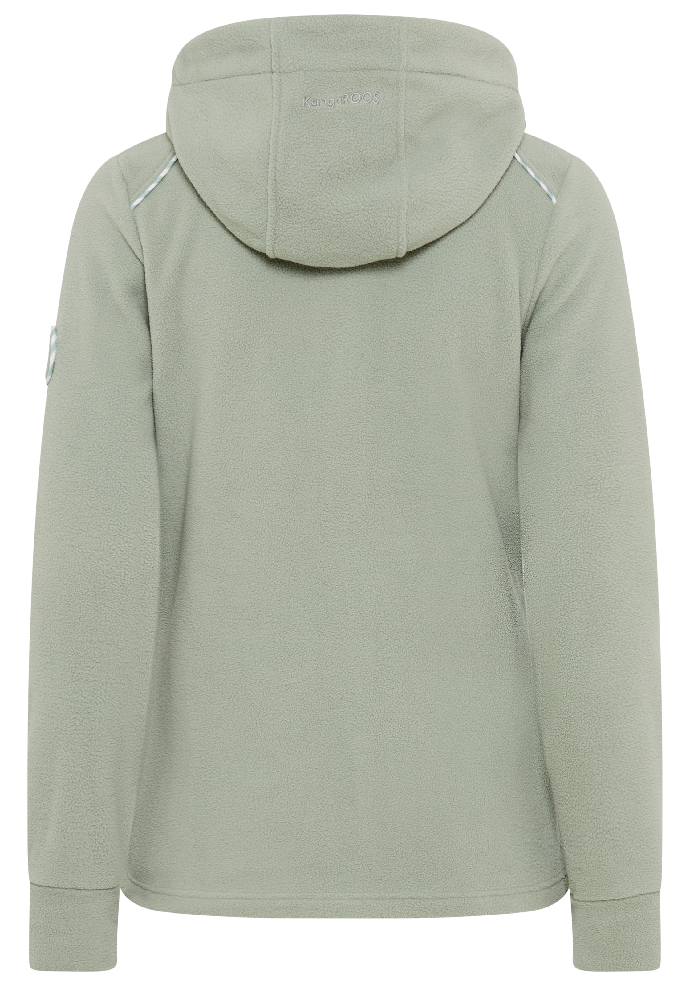KangaROOS Fleecejacke, mit Kapuze, figurbetonte Passform, mit Kapuze und Kordelzug, Übergangsjacke