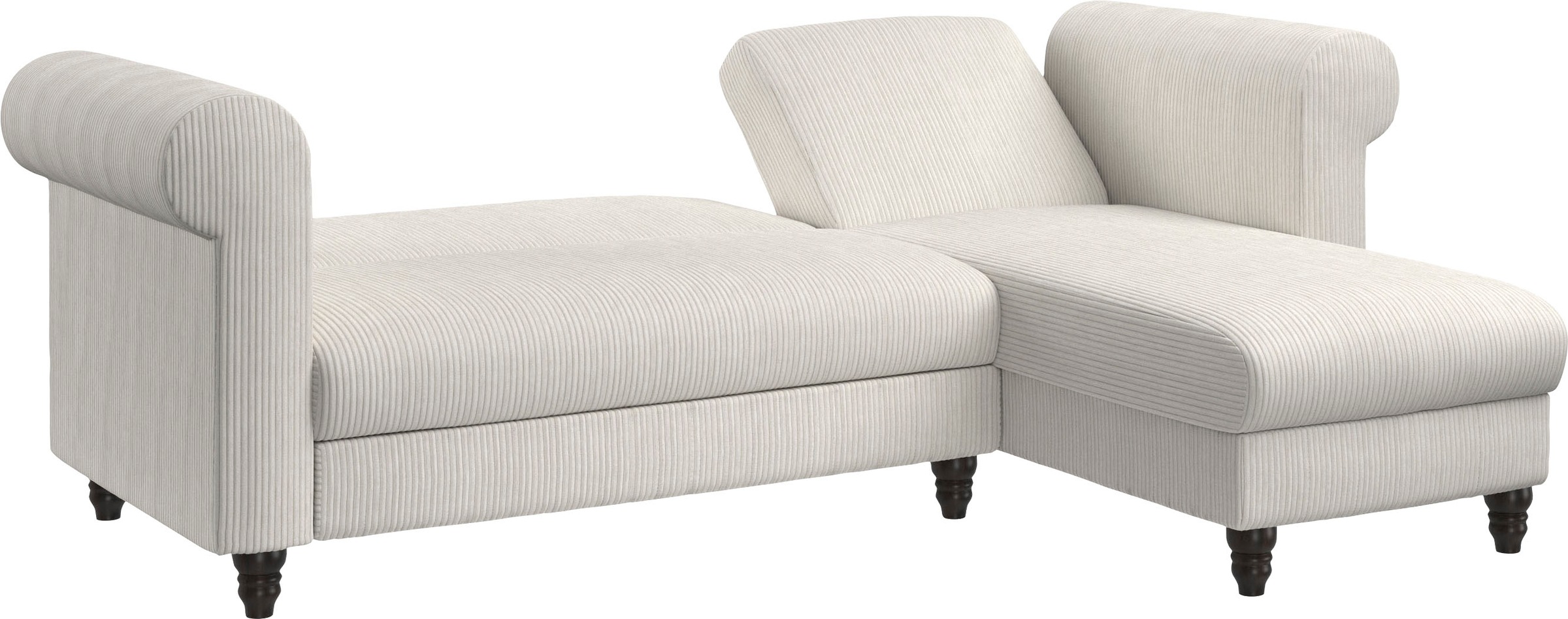 Dorel Home Ecksofa »Felix II, L-Form, Schlafsofa 241cm (Liegefl. 108/195 cm),«, verstellb. Rückenlehne, Recamiere wechselbar, Cord