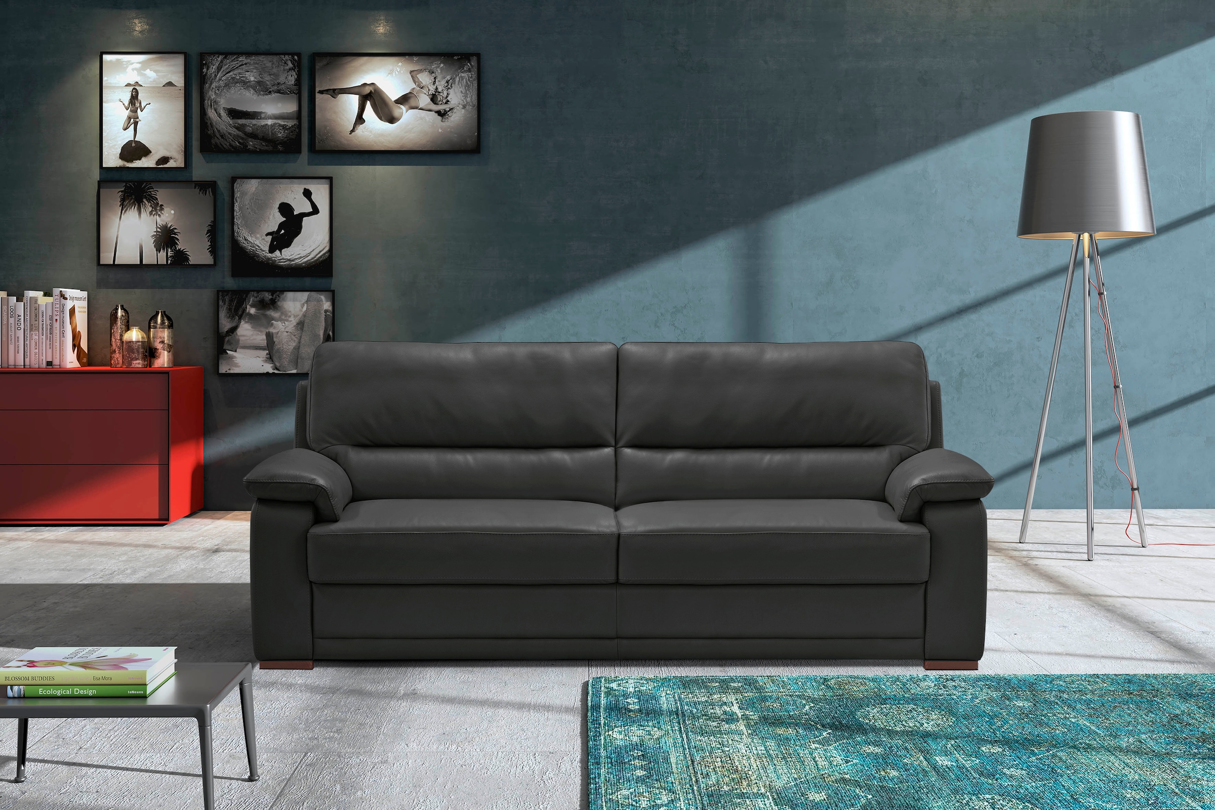 2,5-Sitzer »Doris, modernes Designersofa, Ledersofa mit erstklassiger Sitzqualität«,...