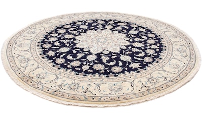 Orientteppich »Perser - Nain rund - 243 x 243 cm - dunkelblau«, rund