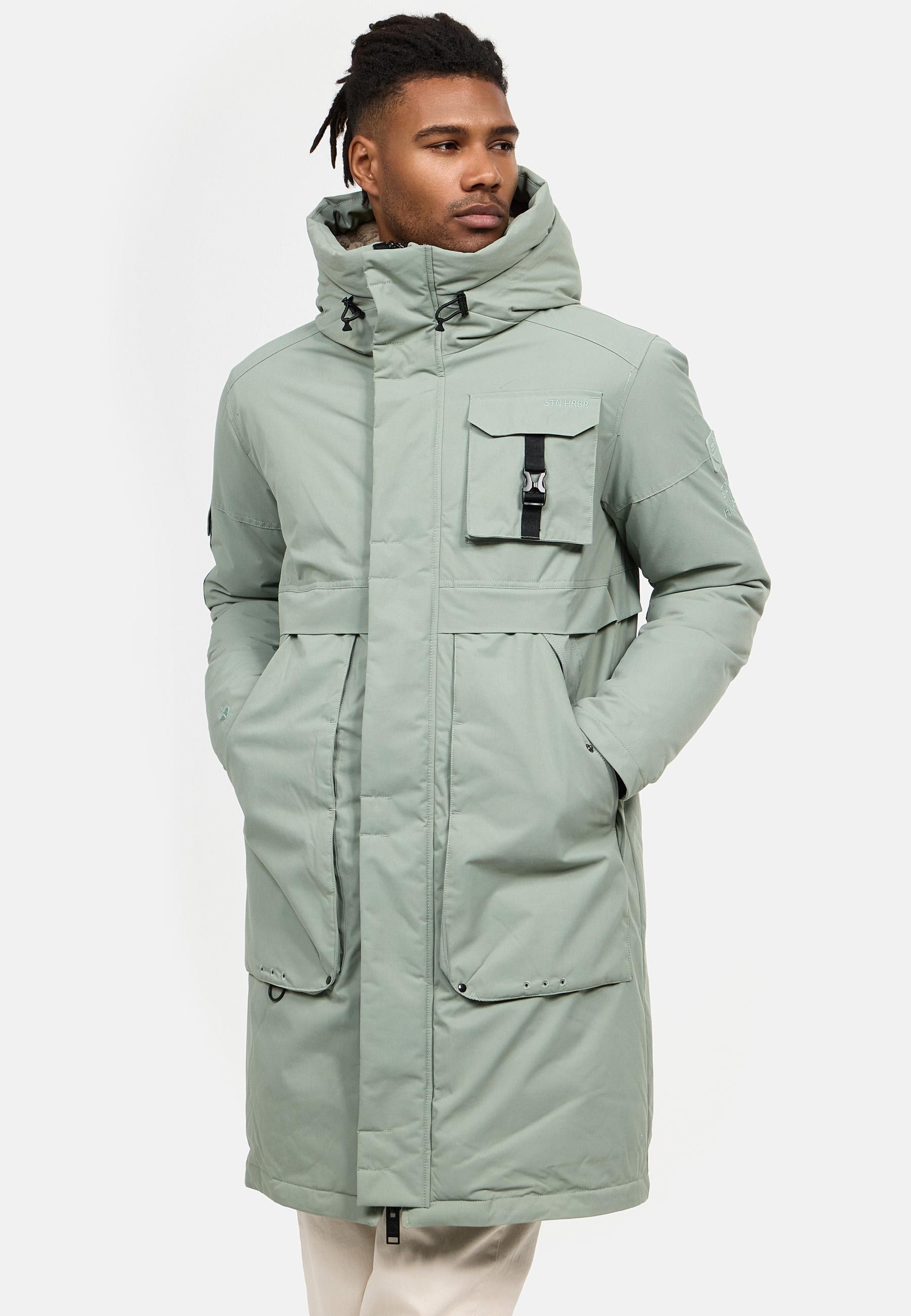 Stone Harbour Wintermantel »Cyriaan XX«, Langer Herren Winterparka mit großen Eingrifftaschen