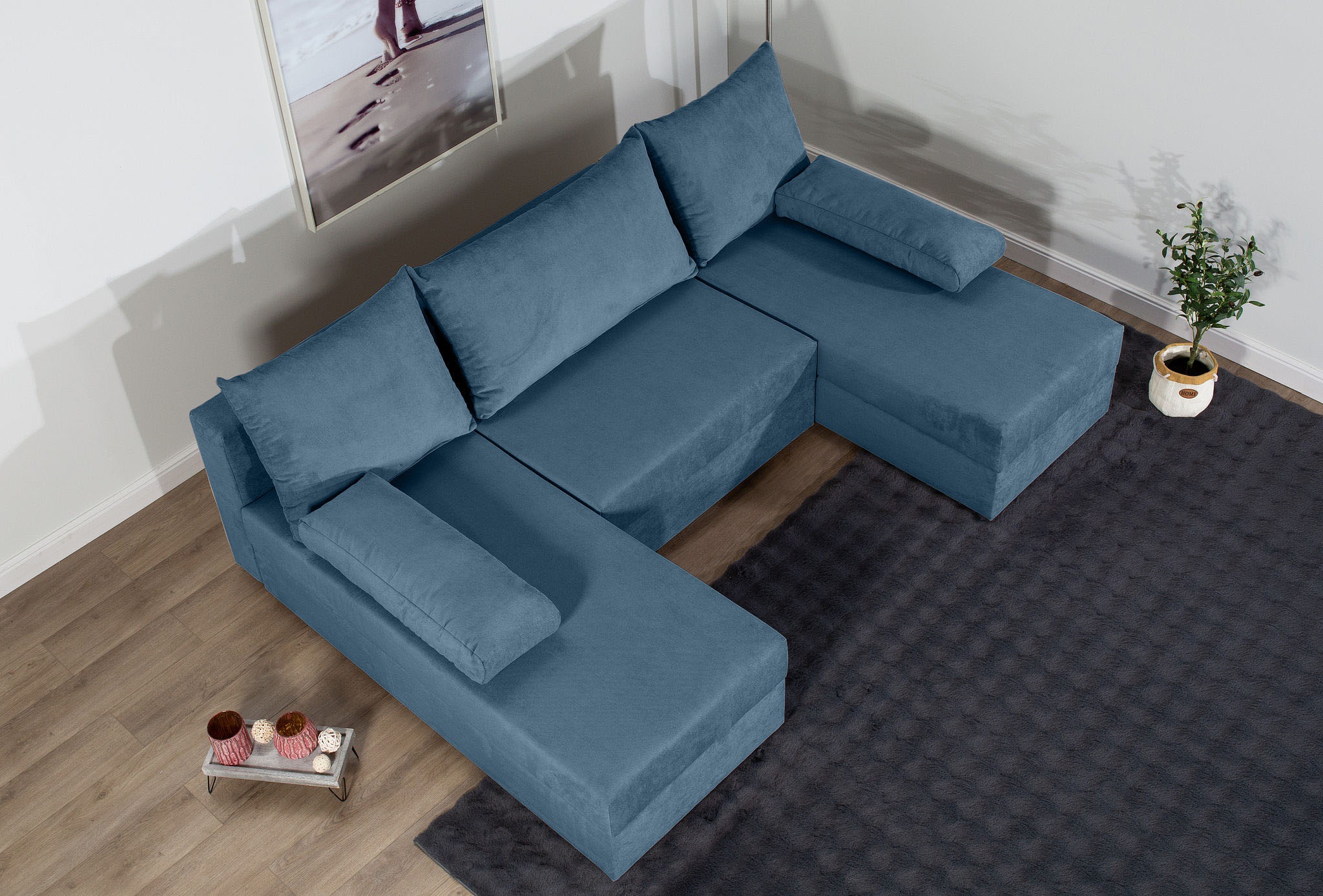 COLLECTION AB Wohnlandschaft »Pico U-Form«, Wohnlandschaft,2 X Ottomane,Polyätherschaum Polsterung
