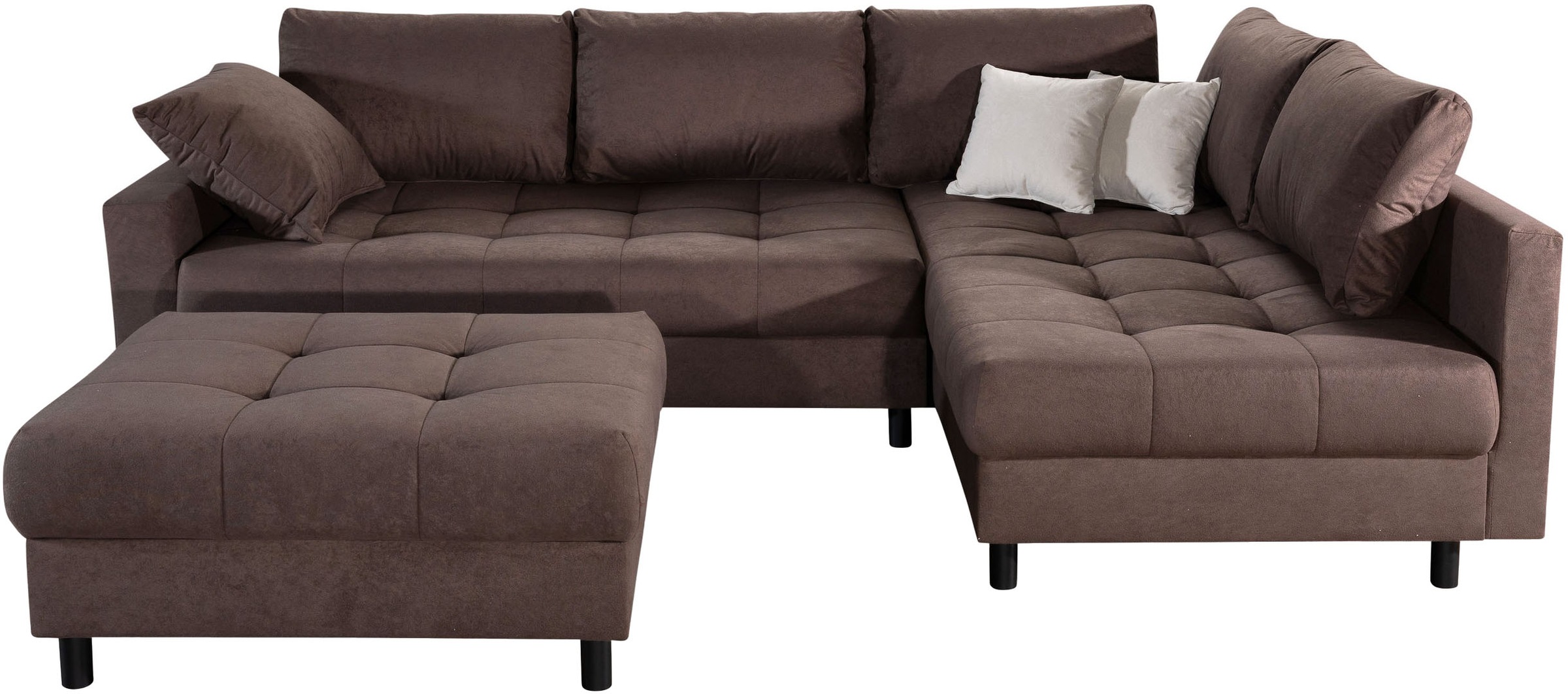 COLLECTION AB Ecksofa "Toni XL L-Form 274 cm Set inkl. Hocker" Set: Sofa & Hocker, 2 Zierkissen, Bonell-Federkern