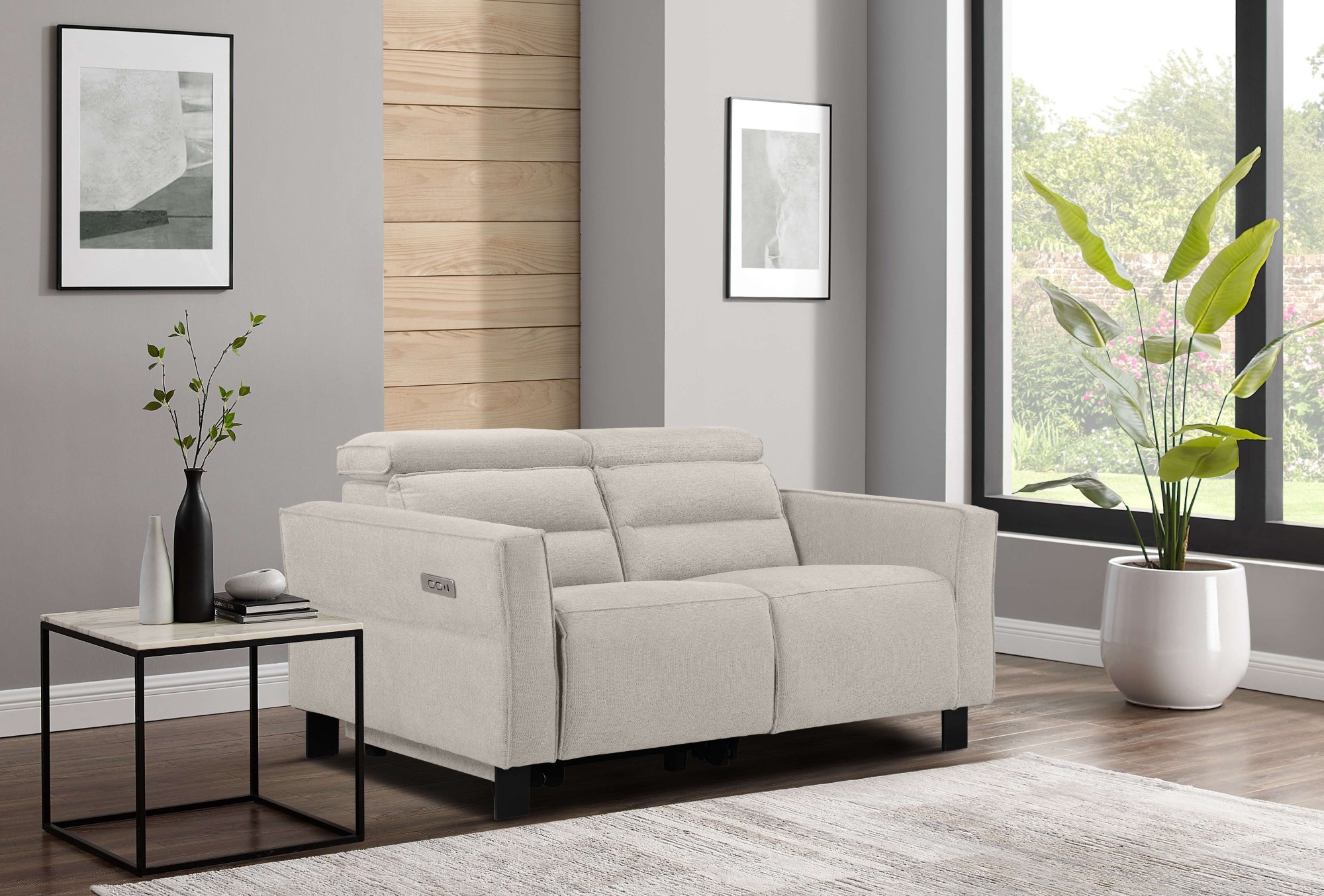 Places of Style 2-Sitzer »Carpari, 162 cm, mit manueller od. elektrischer Relaxfunktion«, (USB A/C), sowie Kopfteilverstellung