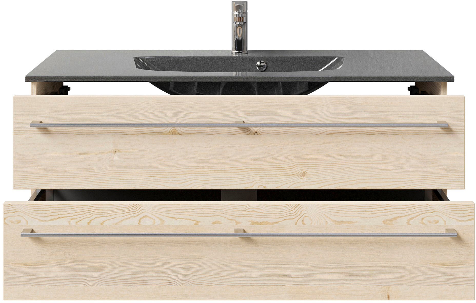 Thumbnail - Saphir Waschtisch "Serie 6025 Mineralmarmor-Waschtisch mit Unterschrank, 117 cm breit" 2 Stk. tlg. Waschplatz mit 2 Schu...