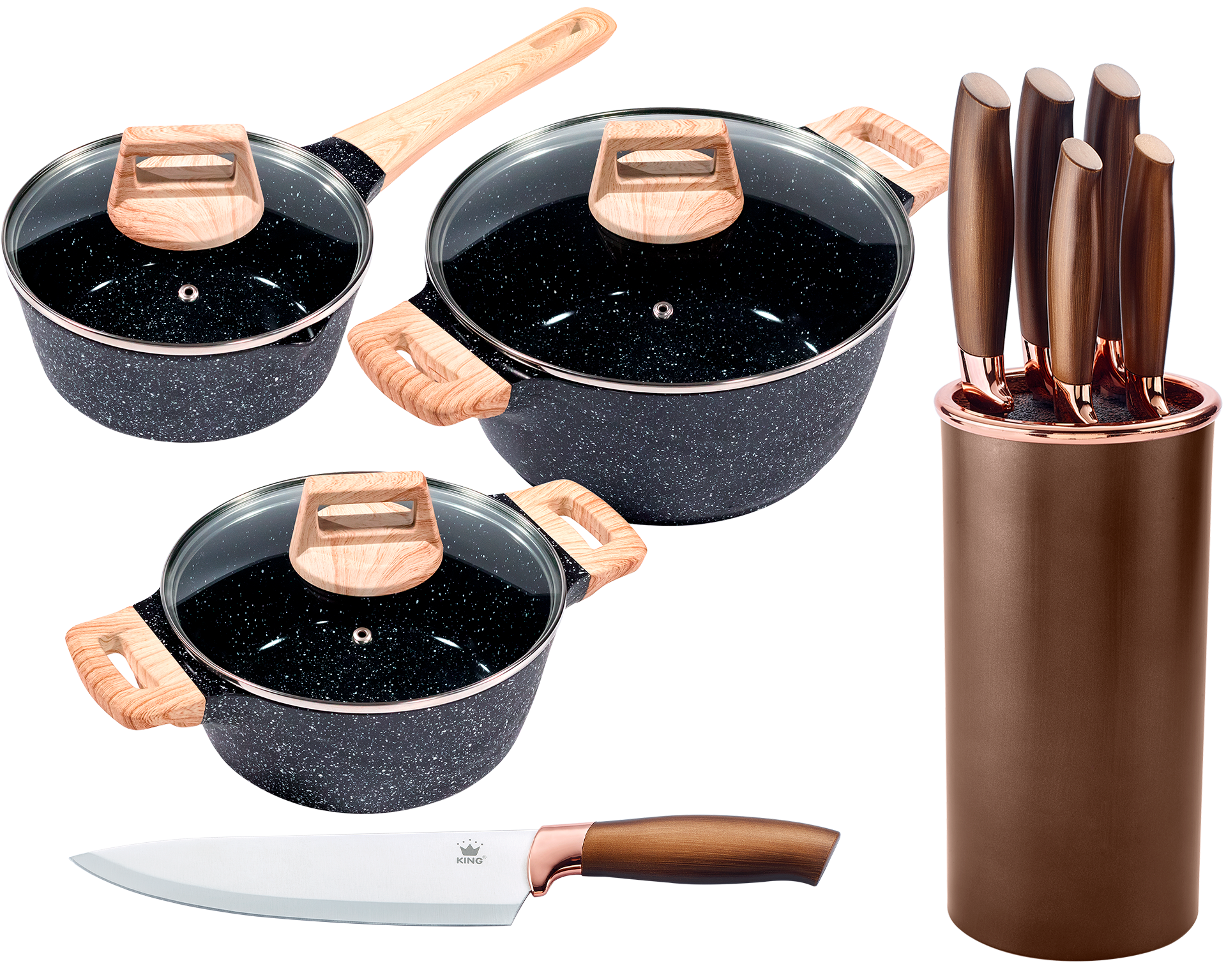 KING Topf-Set ""ESSENTIAL" Aluminiumguss, Induktion, Antihaftbeschichtung" günstig online kaufen