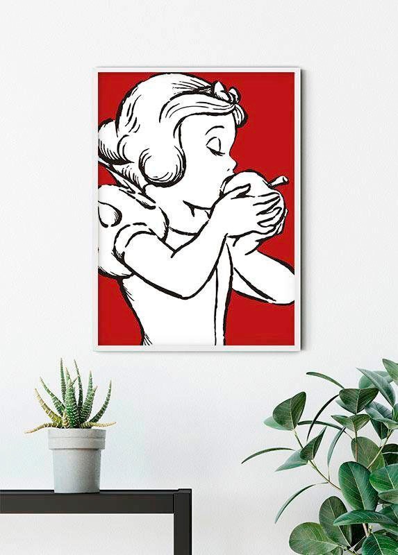 Komar Bild »Snow White Apple Bite - red«, Disney, (1 St.), Wandbild zur Dekoration im Kinderzimmer - ohne Rahmen