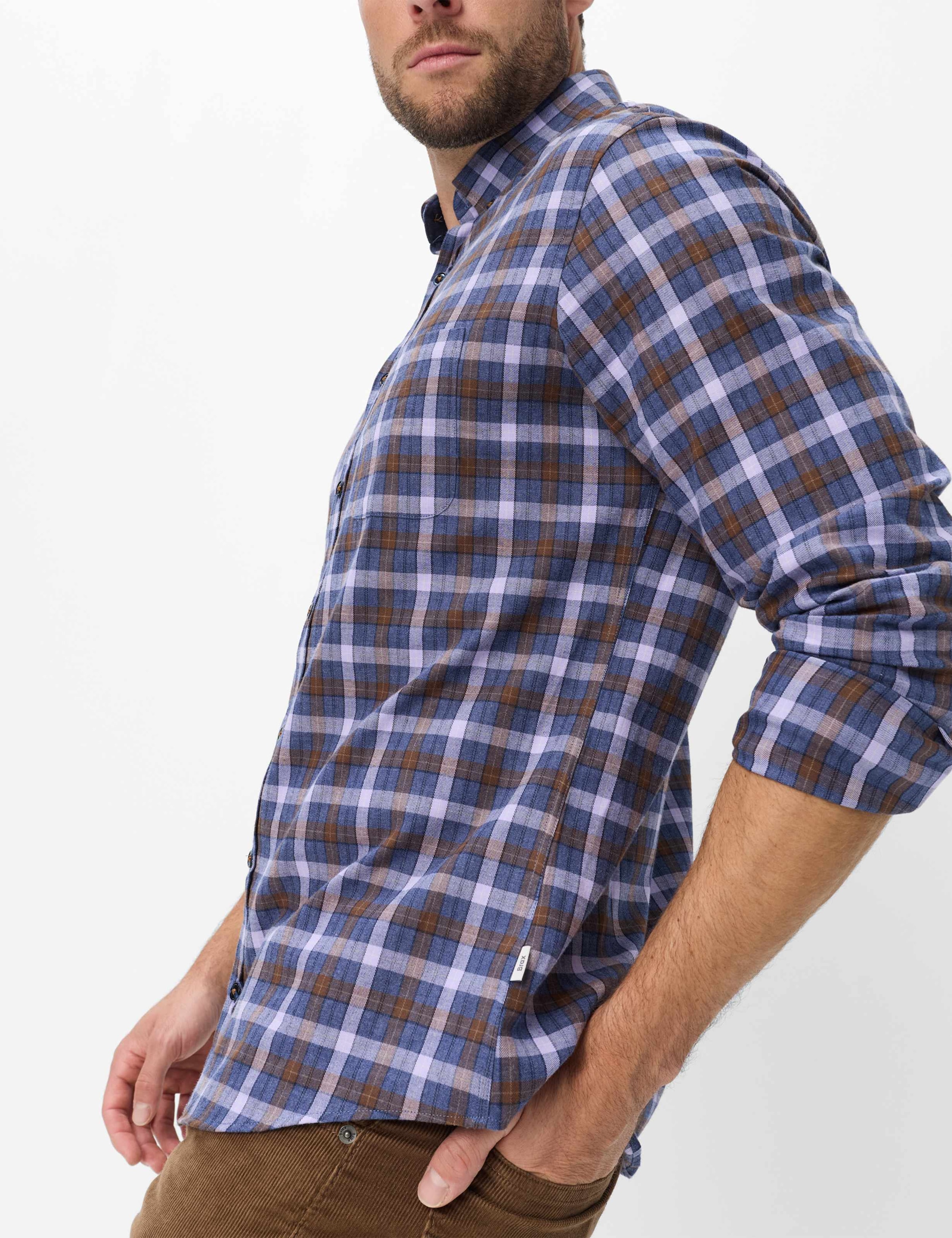 Brax Businesshemd »Style DANIEL« Flanell: Karohemd aus reiner Baumwolle