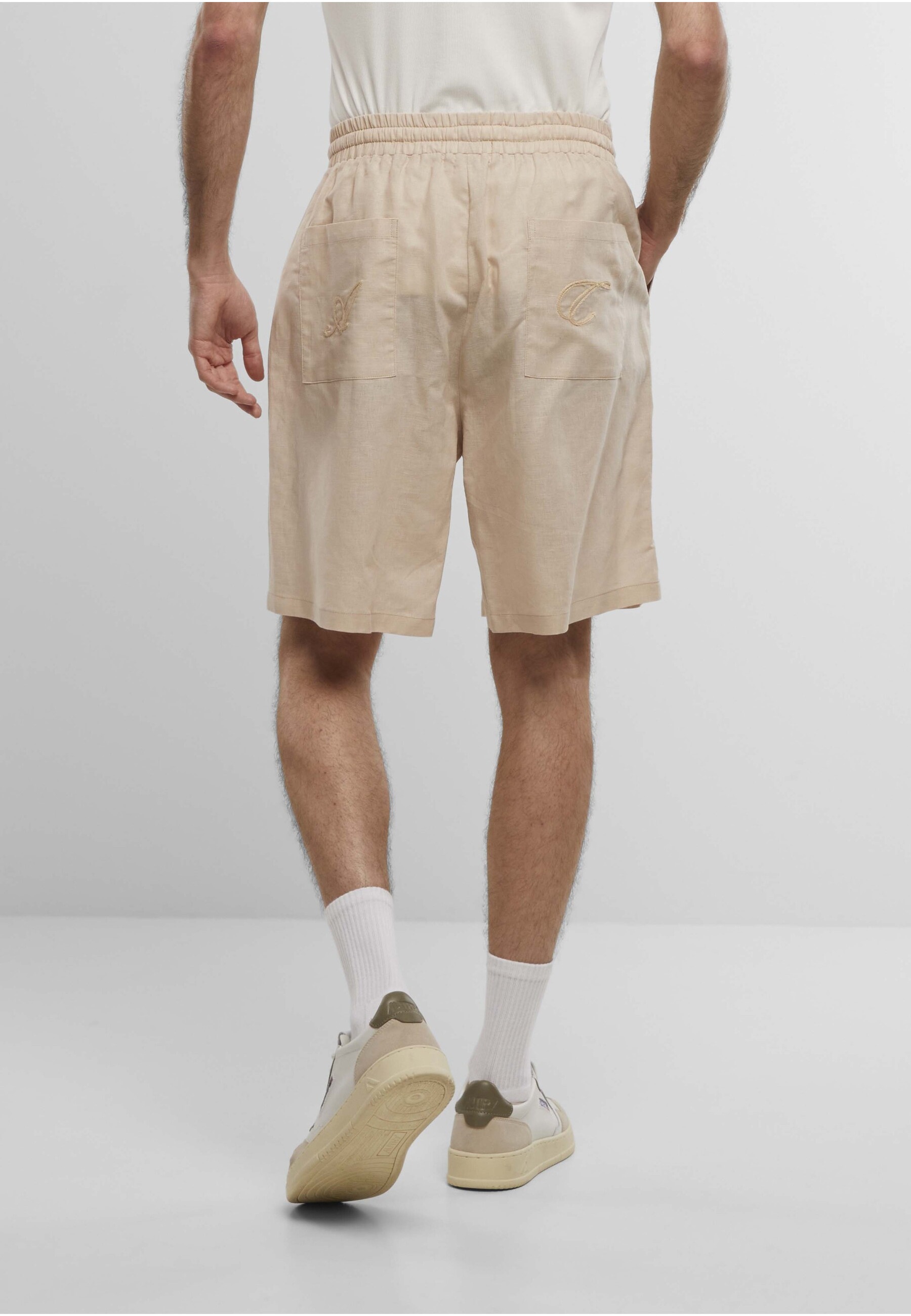 Another Cotton Lab Shorts »Another Cotton Lab Logo Stitched Linen Shorts«