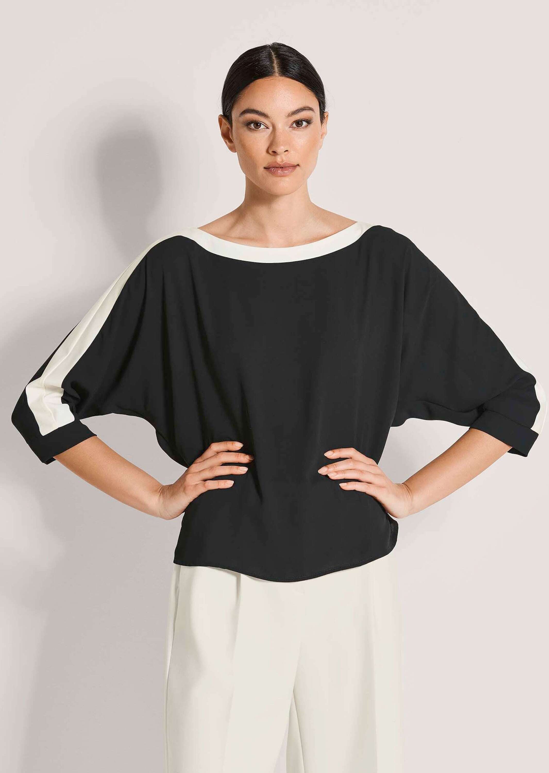 Thumbnail - MADELEINE Langarmbluse "Blusenshirt Businessbluse im Colour Blocking-Stil" Colourblocking