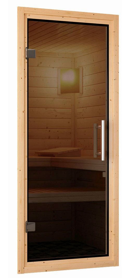 Karibu Sauna »Sodin« Set,  Ofen 9 kW Bio externe Strg easy