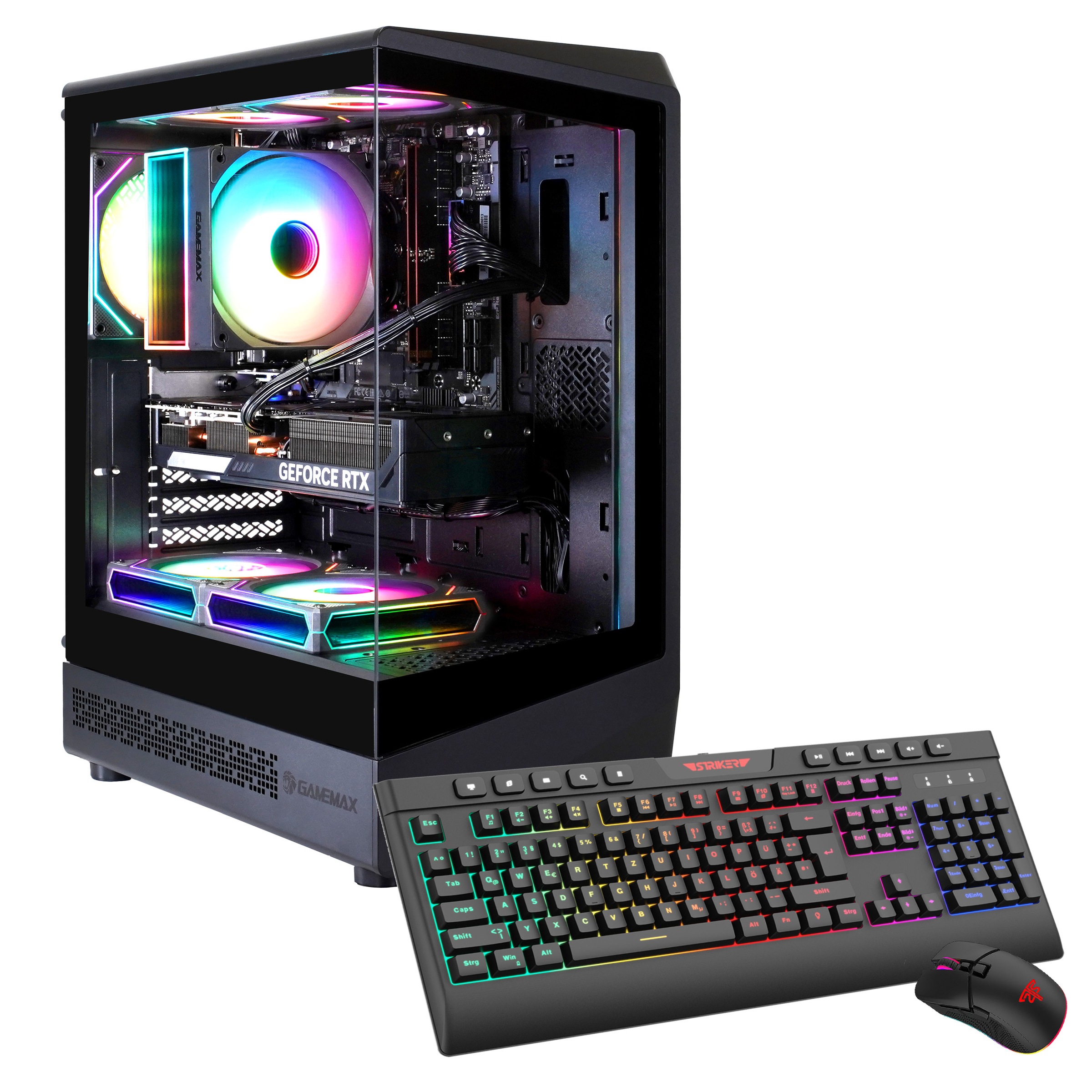 GAMEMAX Gaming-PC "VISTA COC AB 7823 AMD Ryzen 5 7500F 16GB DDR5 RAM 1TB SSD RTX 5070", Microsoft Windows 11 Home (64 Bit), 16 GB RAM 1.000 GB