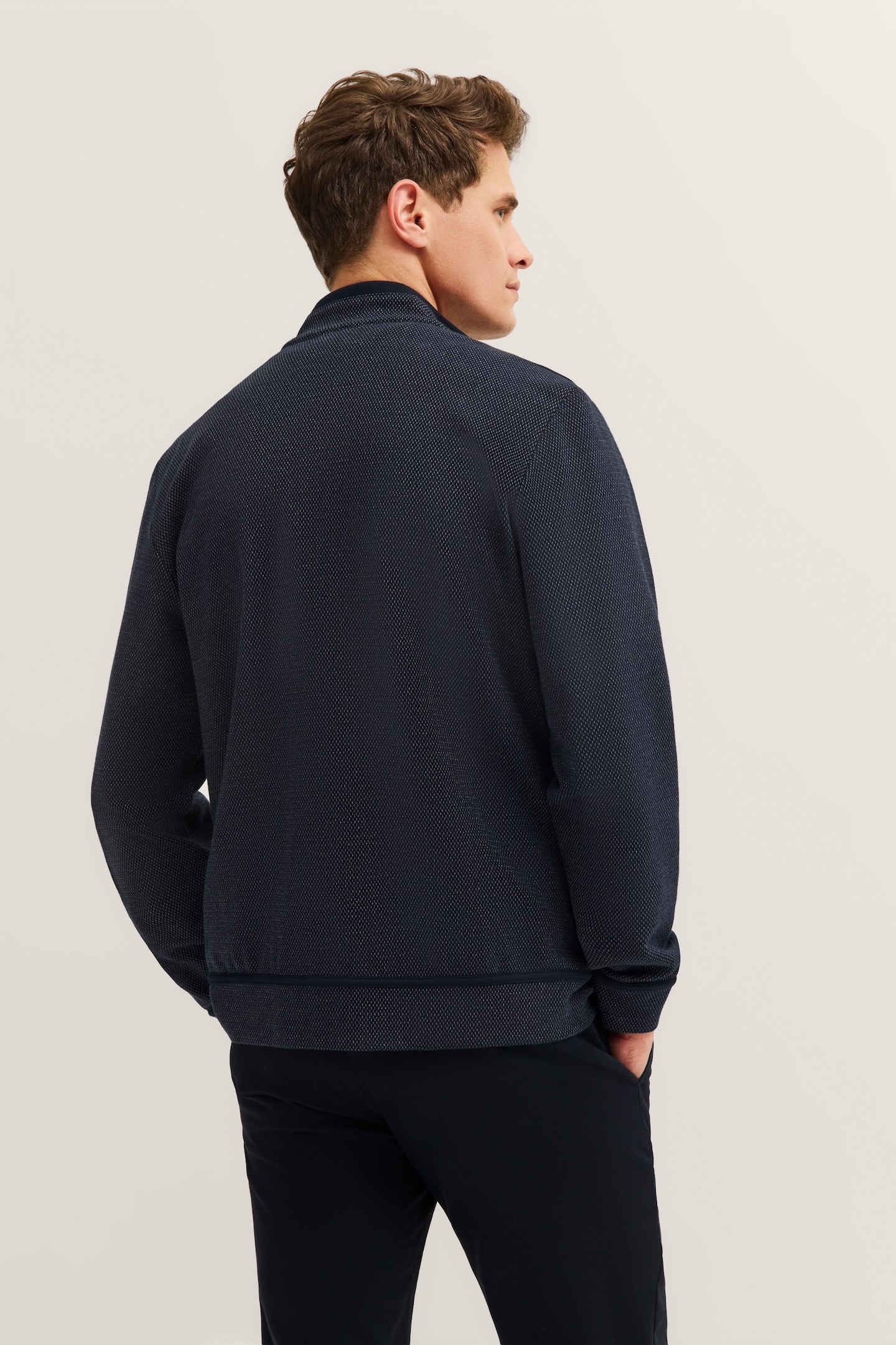 bugatti Sweatjacke "Modern Fit", mit Stehkragen und aus Baumwollmix günstig online kaufen