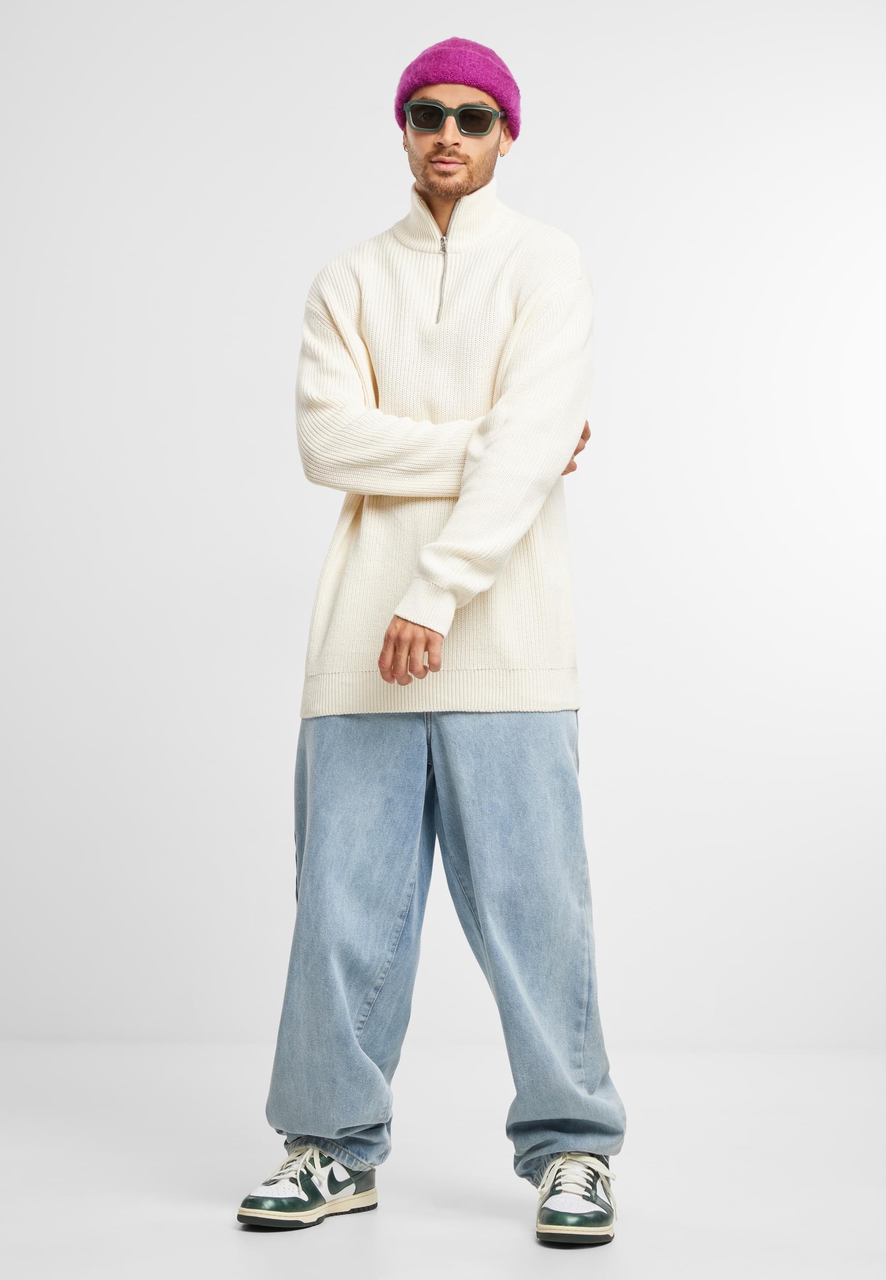 URBAN CLASSICS Sweater »Urban Classics Rib Basic Troyer«, (1 tlg.)