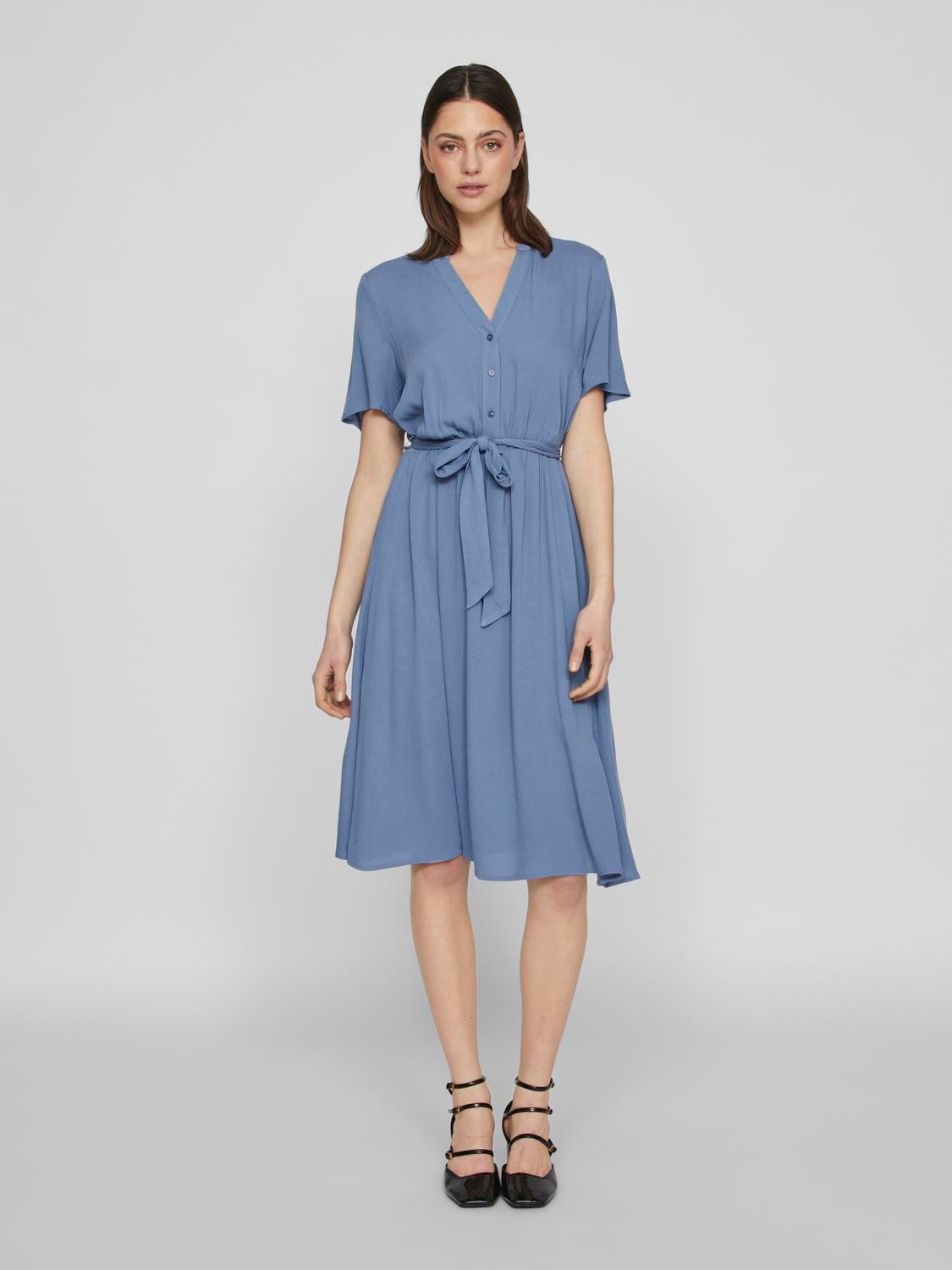 Vila Hemdblusenkleid »VIMOASHLY S/S MIDI DRESS - NOOS«