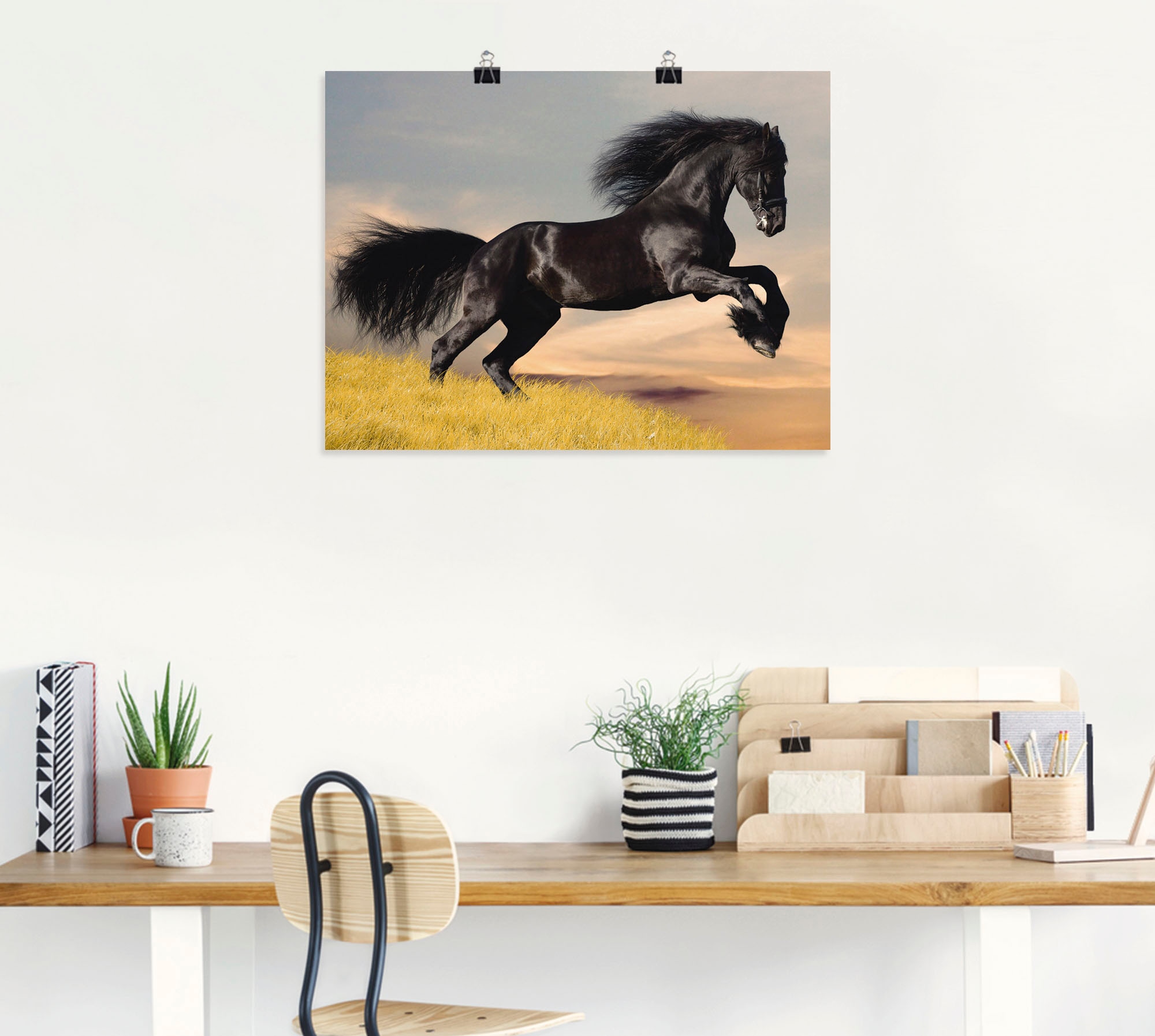 Artland Wandbild »Friesischer Hengstgalopp«, Haustiere, (1 St.), als Poster in verschied. Größen