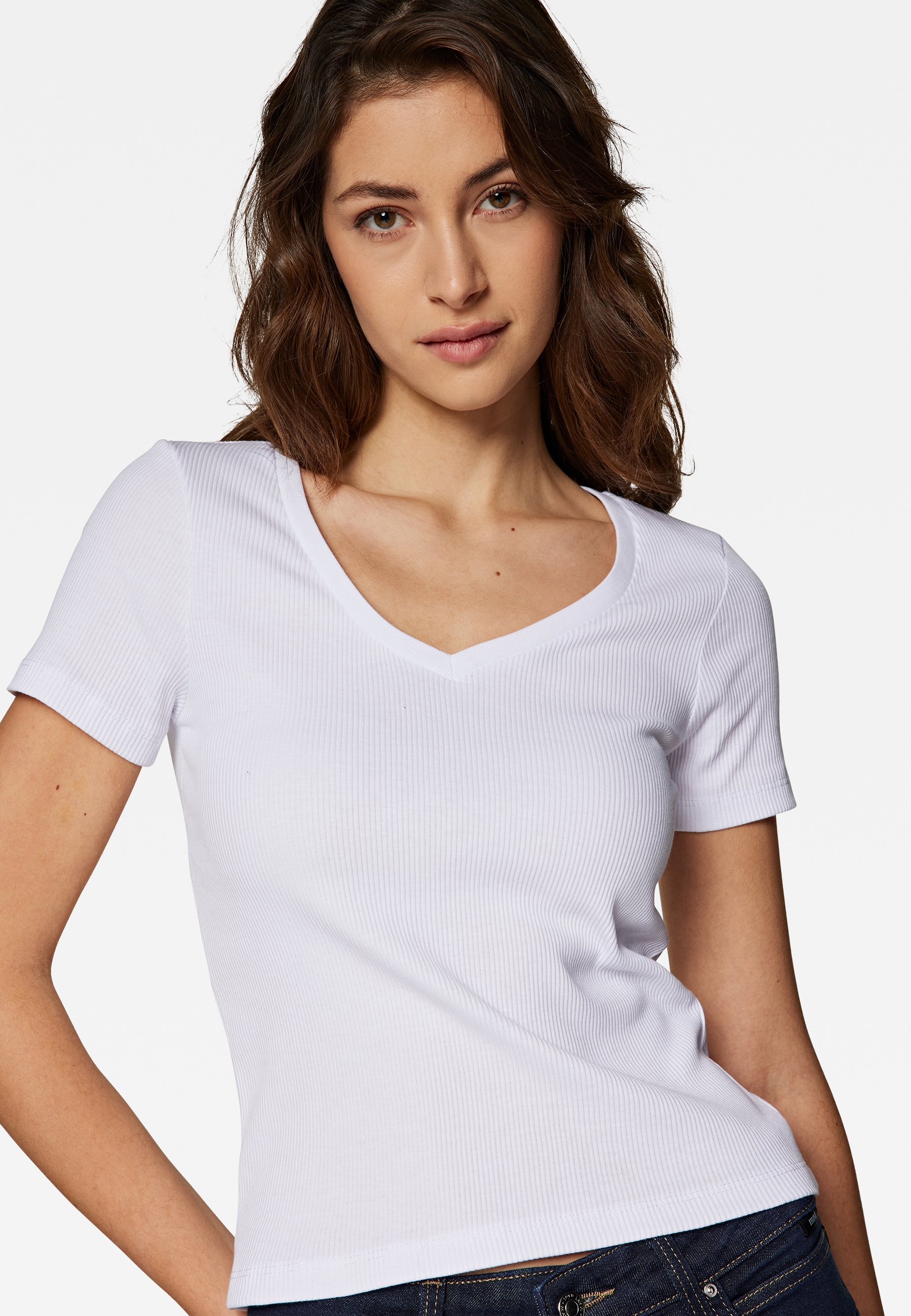 Mavi V-Shirt »V NECK TEE«, Basic T-Shirt mit V-Ausschnitt