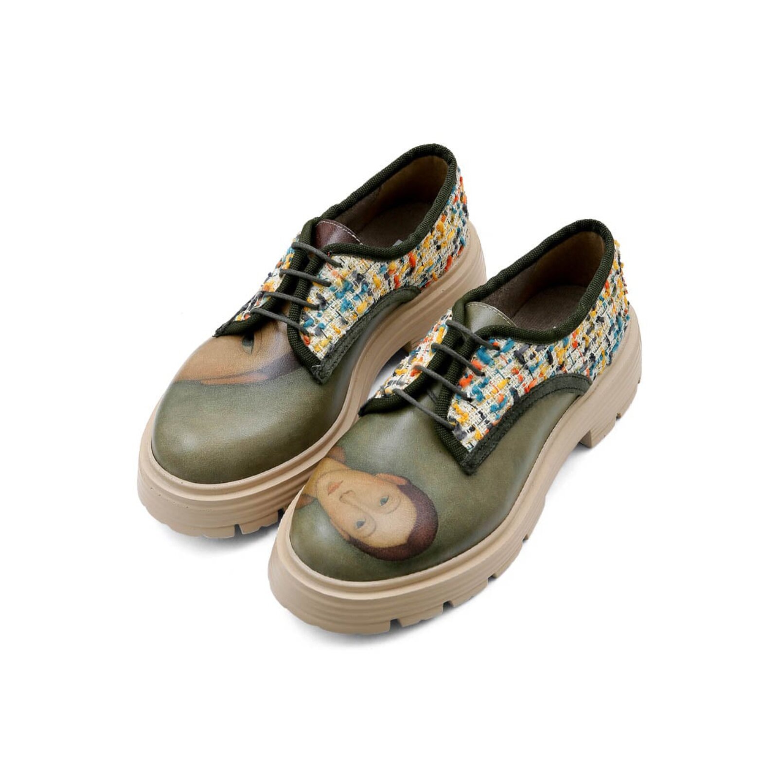 DOGO Ballerina "Brooklyn Painting-Of-A-Lady Damen Halbschuhe", Handgefertig günstig online kaufen