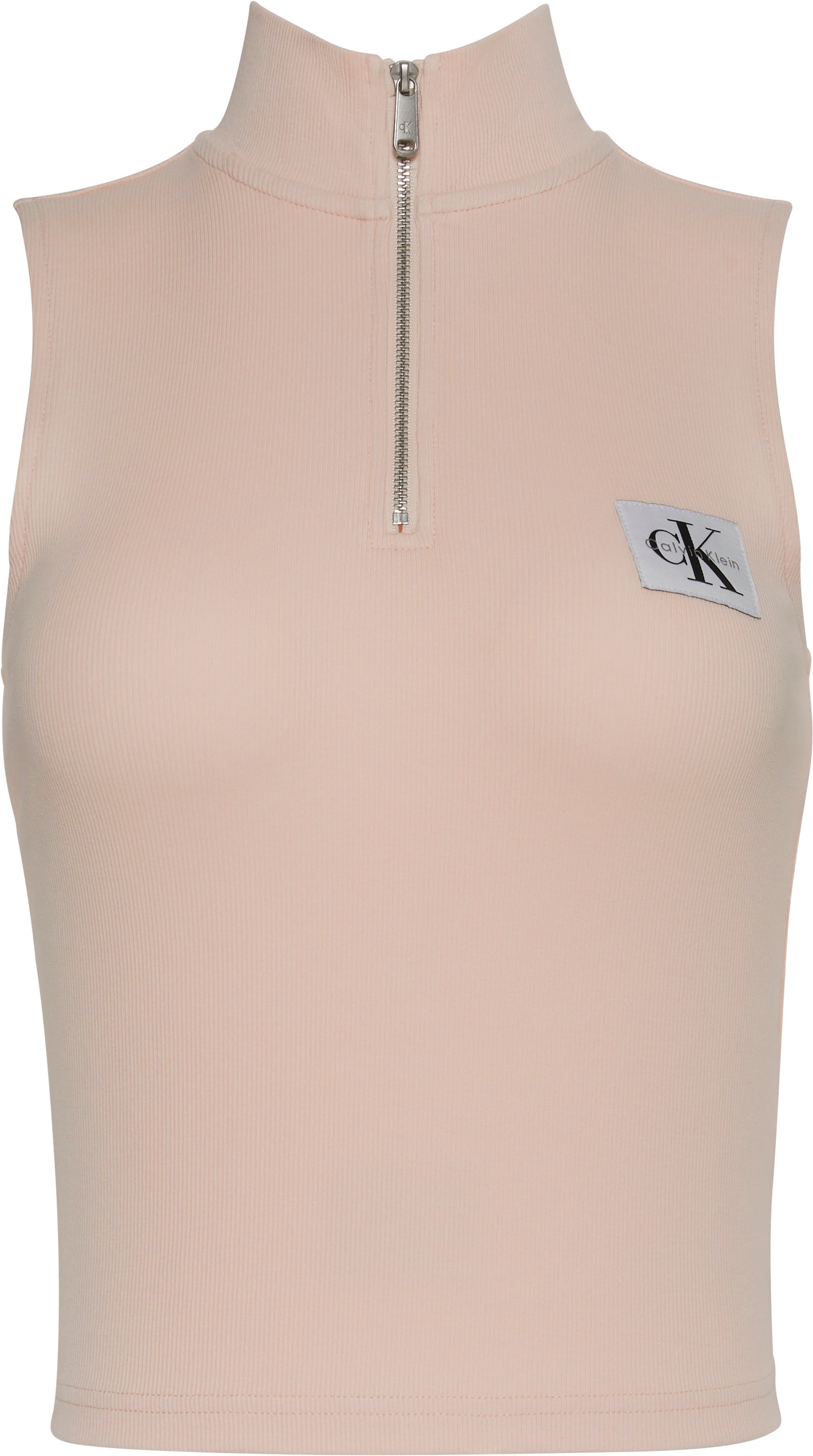 Calvin Klein Jeans Tanktop »A- WOVEN LABEL SL QZ TOP«, Mit Rundhalsausschnitt