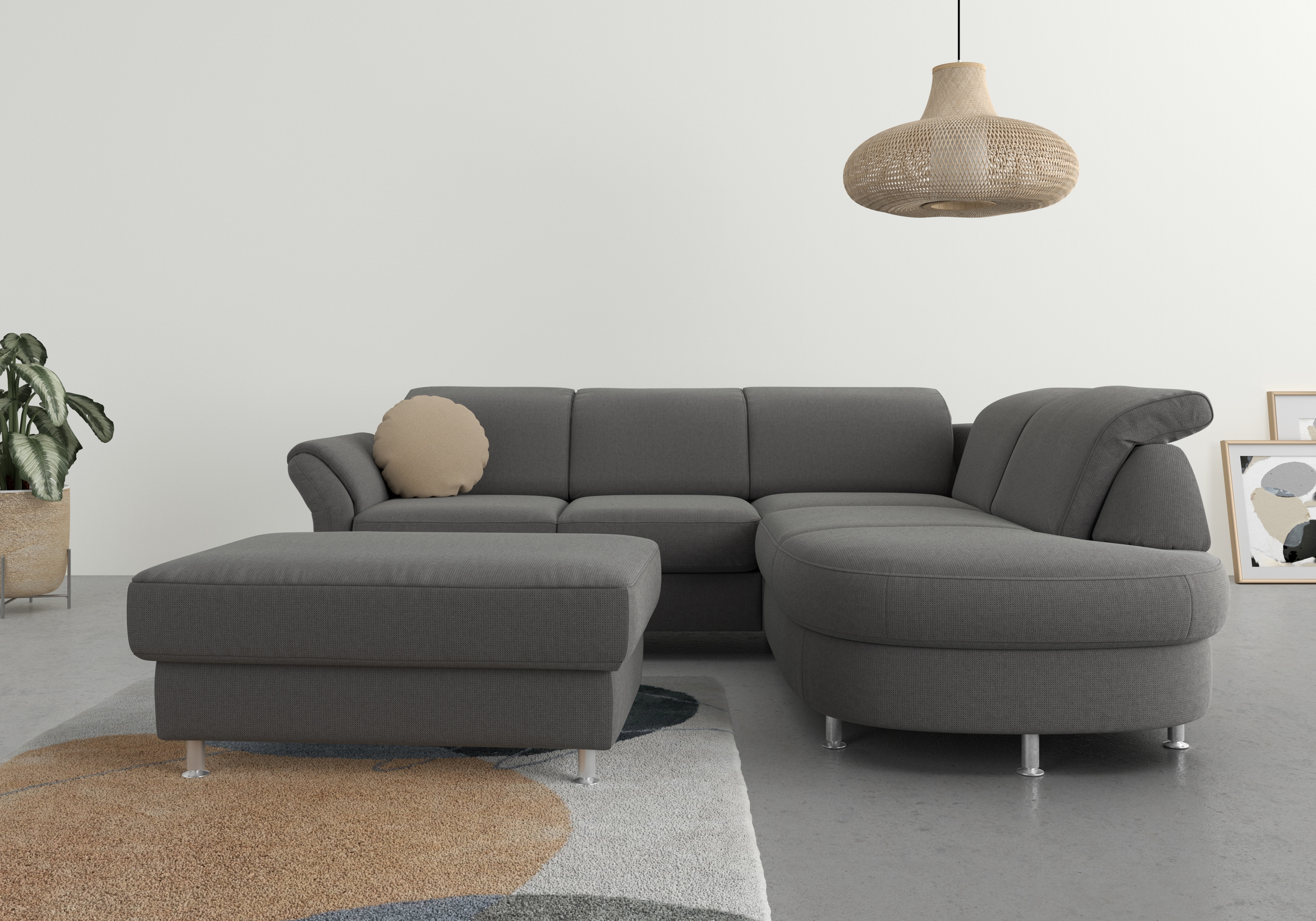 sit&more Ecksofa "Apulia L-Form" wahlweise Schlaffunktion, Bettkasten und Kopf- und Armteilverstellung