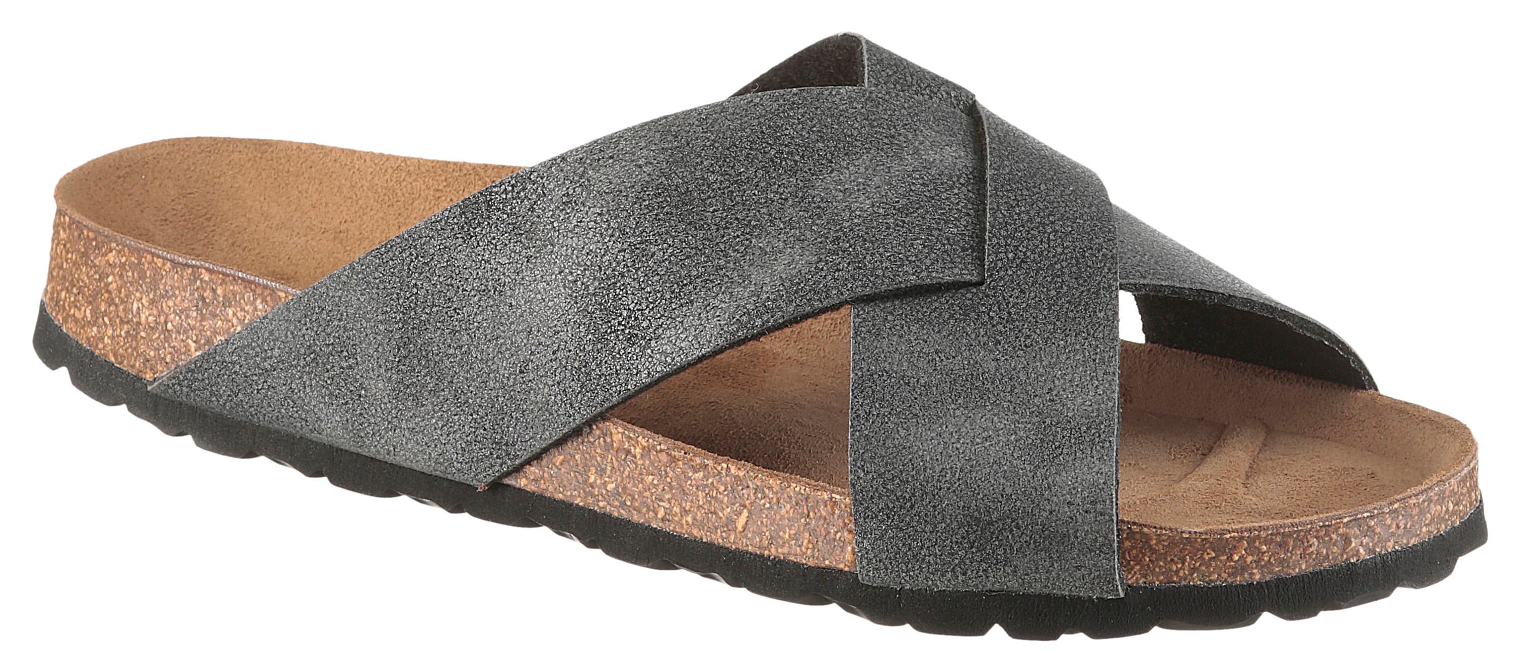 Mans World Pantolette Sommerschuh, Strandschuh, Hausschuh mit Fußbett
