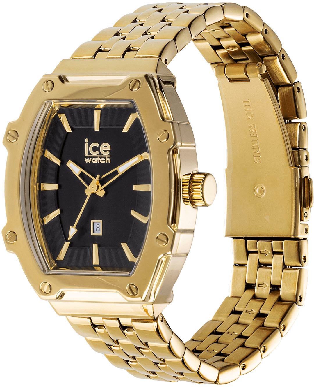 ice-watch Quarzuhr »ICE boliday - Full steel shiny - Small - 3H + Date«, Armbanduhr, Damenuhr, Edelstahlarmband, Datum, analog