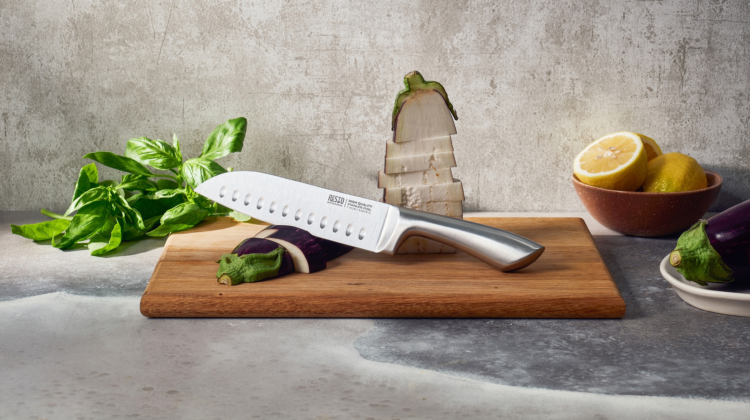 RESTO Kitchenware Messer-Set »Merope, Edelstahlmesser 3-teilig in Magnet-Geschenkbox« Santoku-Messer 18 cm, Universalmesser 13 cm, Schälmesser 9 cm
