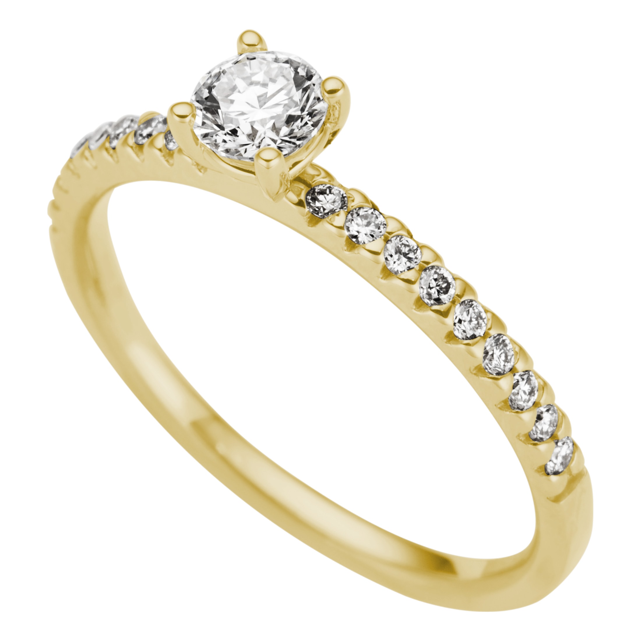 Firetti Goldring »Schmuck Geschenk Gold 333 Vorsteckring Verlobung Solitär Lab Grown« mit Brillanten