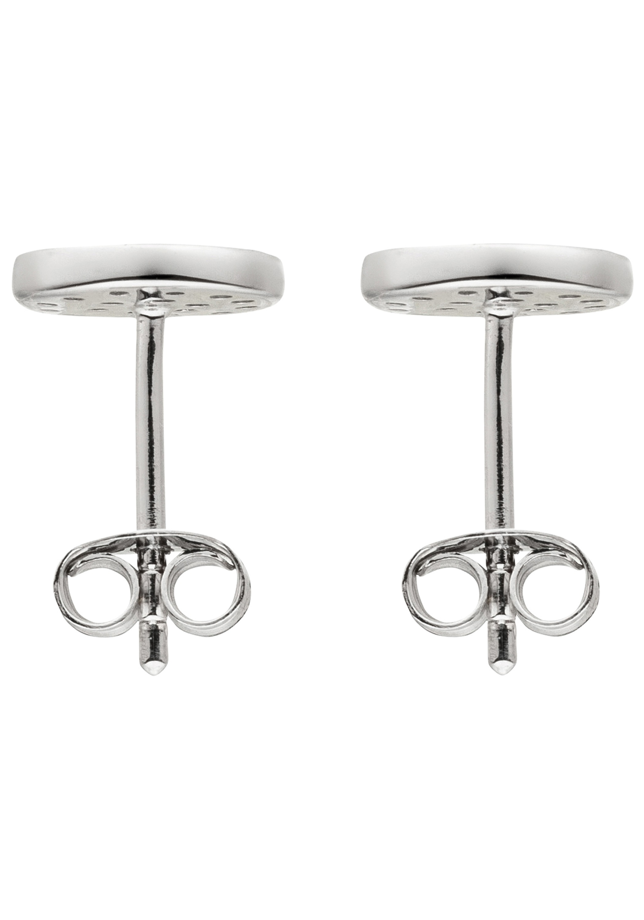 JOBO Paar Ohrstecker 925 Silber mit 38 Zirkonia 8 mm