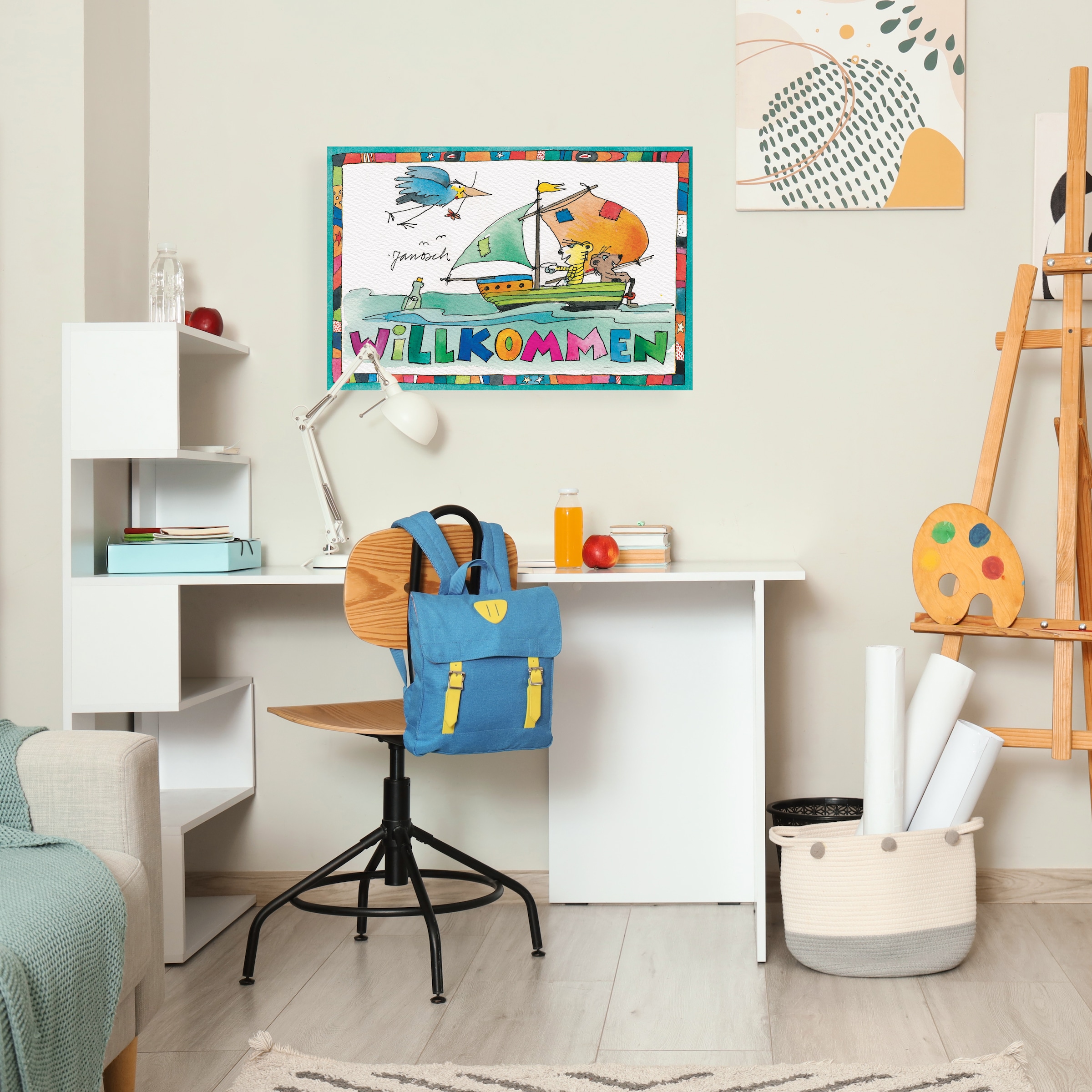 LuckyLinde Leinwandbild "Der kleine Tiger und der kleine Bär - Willkommen" günstig online kaufen