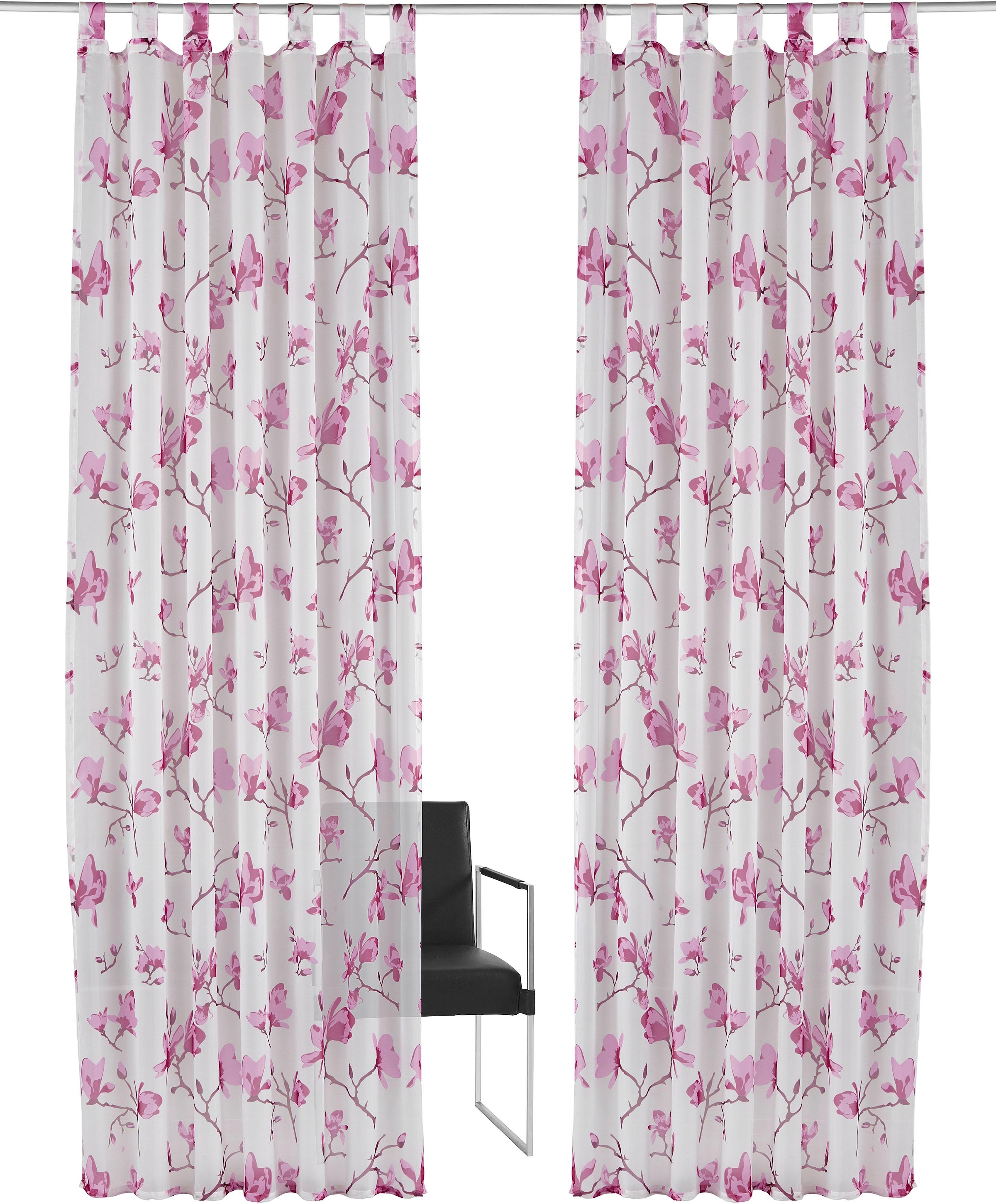 my home Gardine »Orchidee«, (1 St.), Transparent, Voile, Polyester