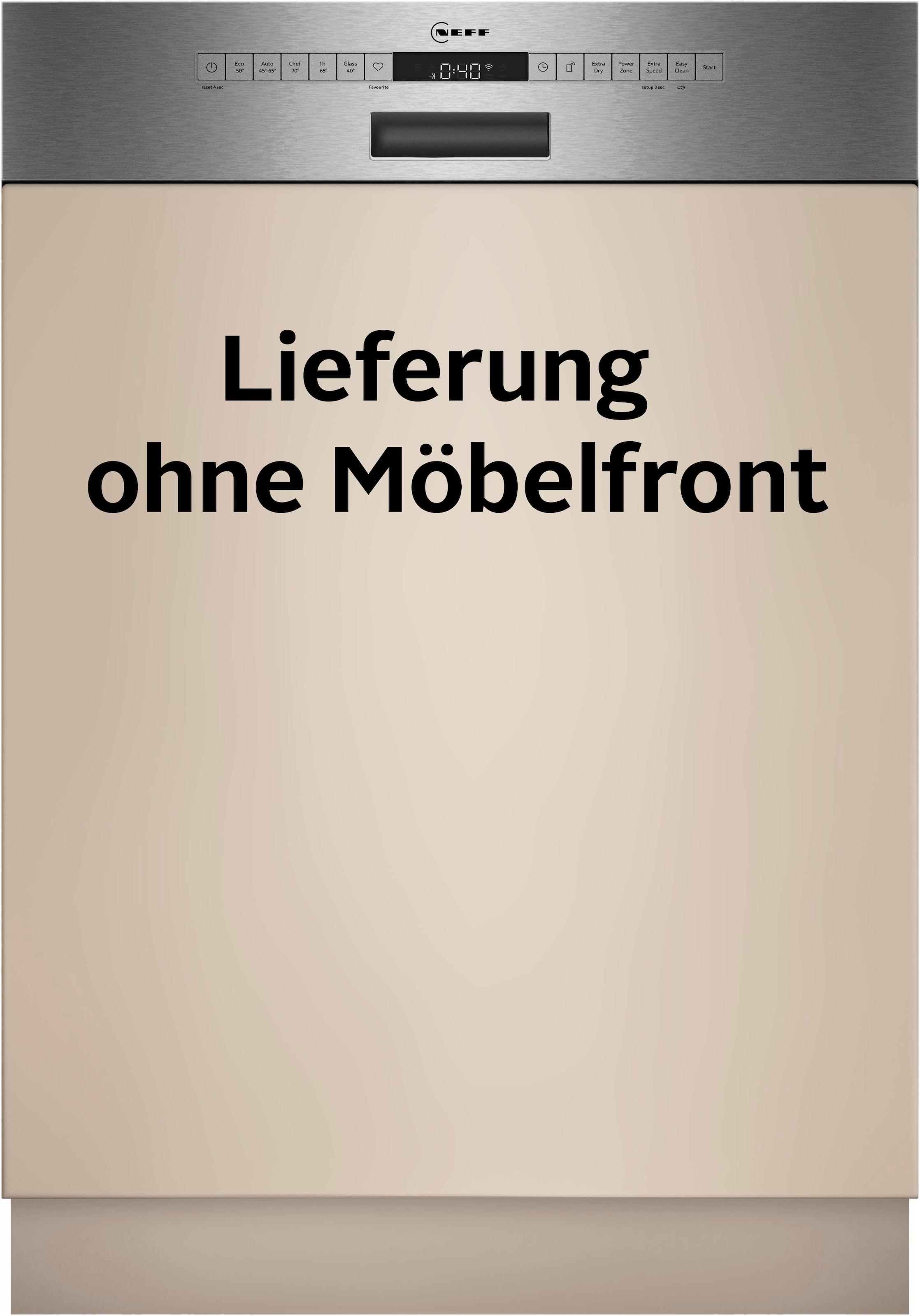 NEFF teilintegrierbarer Geschirrspüler N 50 "S145ECS01E", 14 Maßgedecke, Besteckschublade für einfaches Beladen