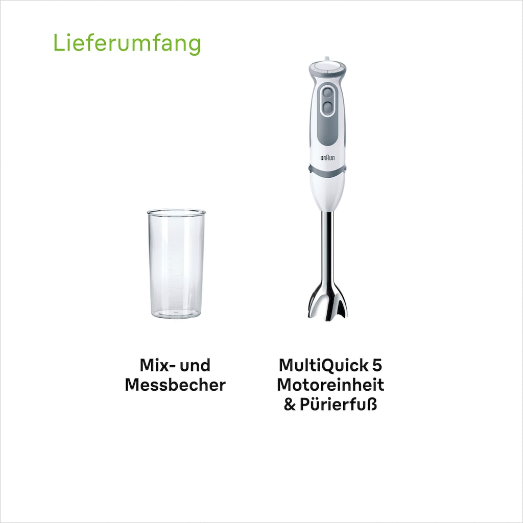 Braun Stabmixer »MQ 5200 WH WH MultiQuick 5 Vario«, 1000 W