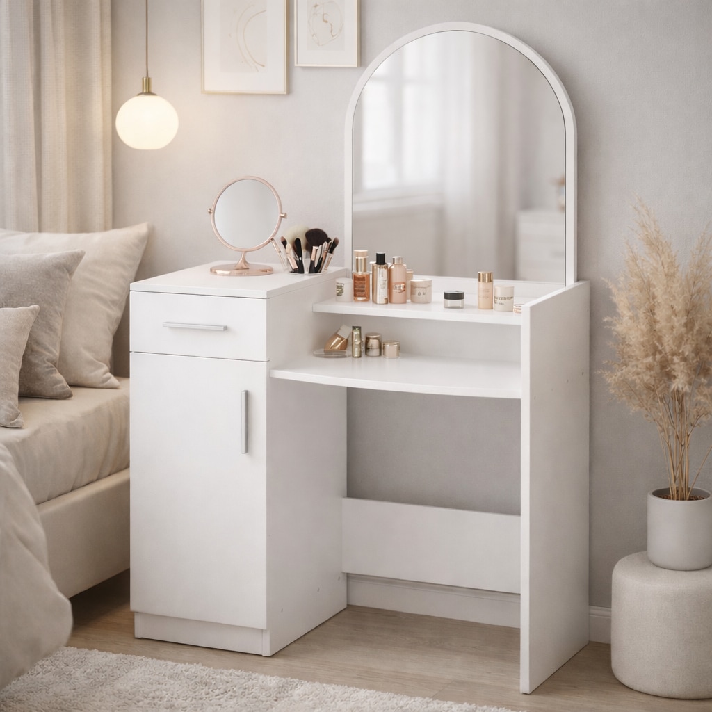 OTTO home Schminktisch "Trympo 1, Kosmetiktisch, Frisiertisch, Schminkkommode, Toilettentisch" Schminktisch mit Spiegel und Stauraum (1 Schublade, 1 Tür)