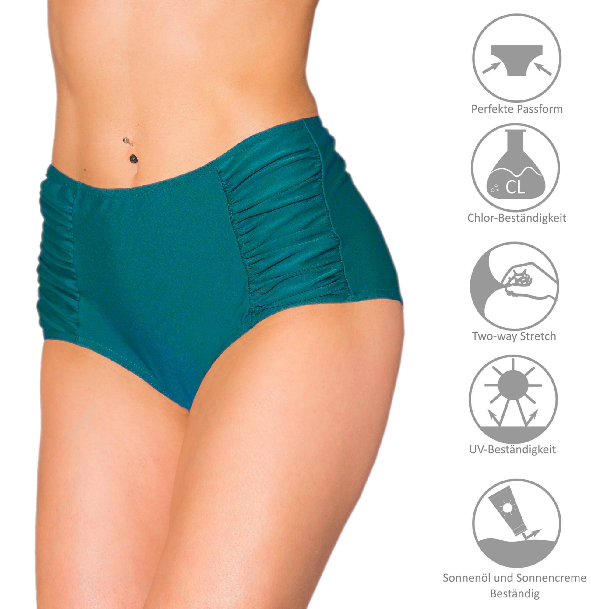 AQUARTI Bikini-Hose »Bikinihose Aquarti Damen Bikinihose mit Hoher Taille und Raffung«