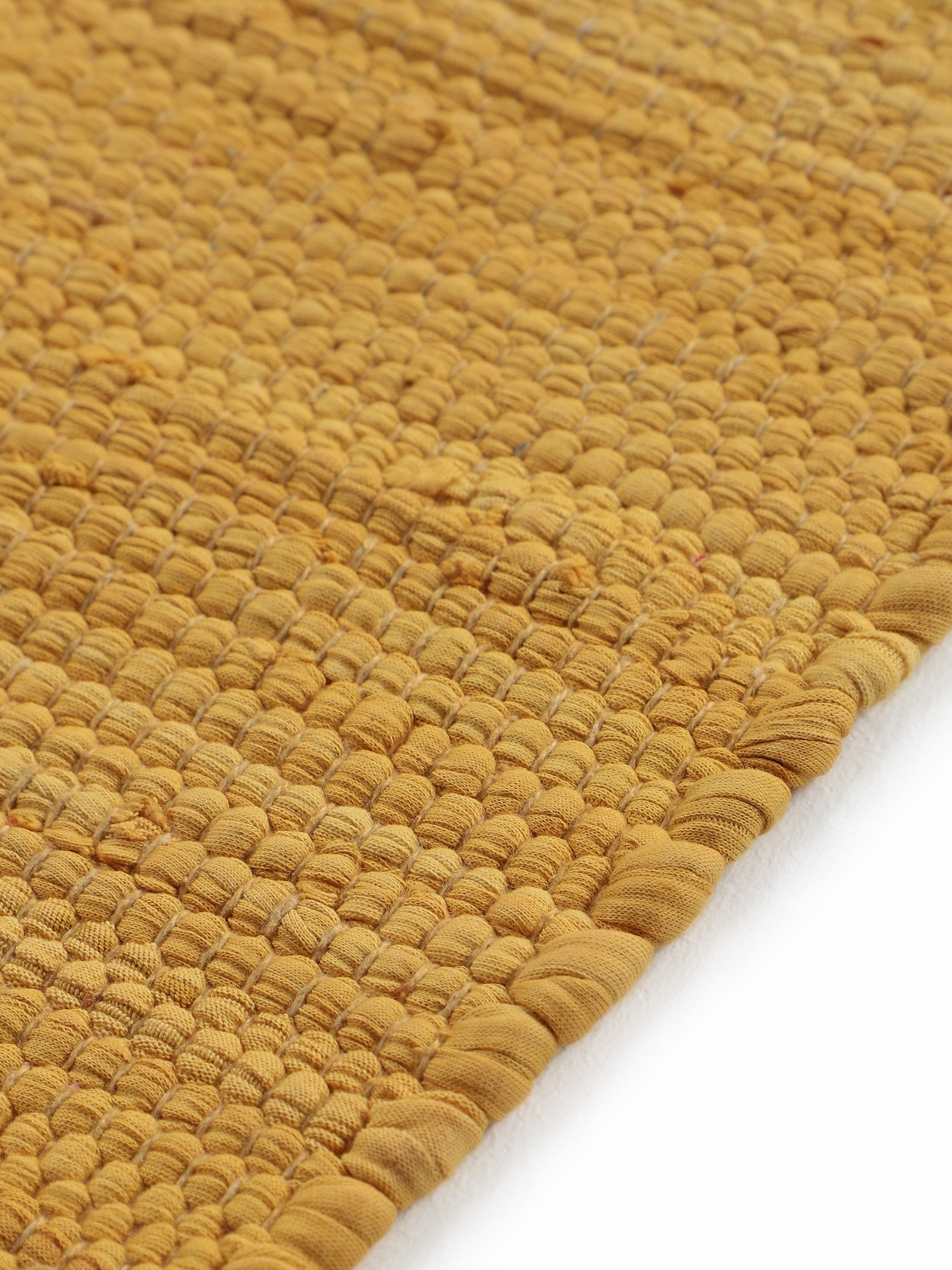 carpetfine Teppich »Kelim Chindi uni, auch als Läufer«, rechteckig, 5 mm Höhe, Wendeteppich, reine Baumwolle, handgewebt, Uni-Farben, mit Fransen