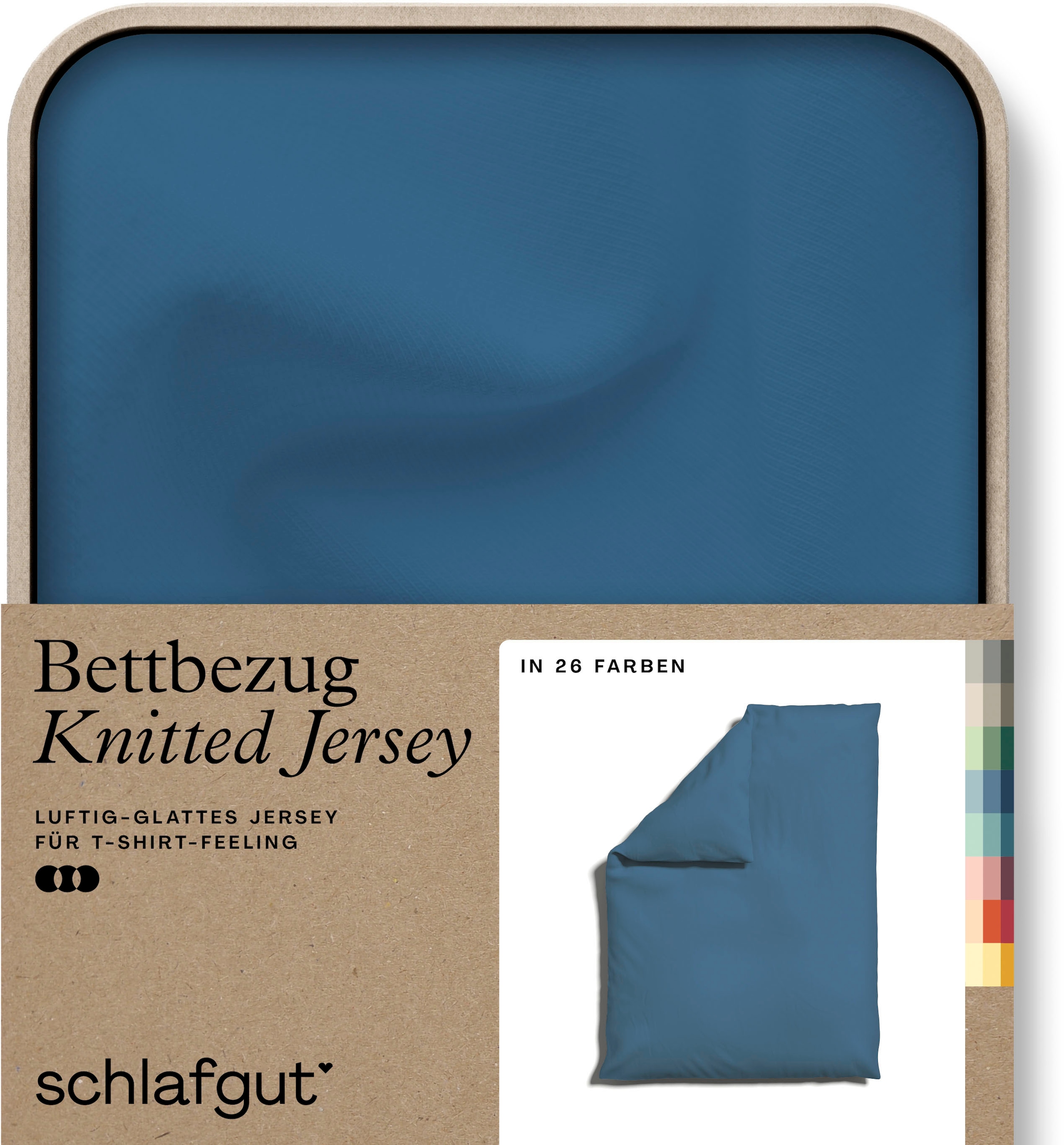 Schlafgut Bettbezug "Knitted Jersey uni, aus Bio-Baumwolle mit Elasthan, Reißverschluss", (1 St.), bügelfrei, Mix & Matc